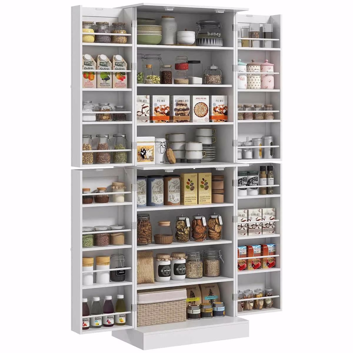 Spaco 17-Tier Kitchen Small Pantry Cabinet with 2 Doors and 6 Adjustable Shelves, Cabinet Pantry, Freestanding 5-Tier Shelving Pantries for Kitchen Storage, Gray - Image 9