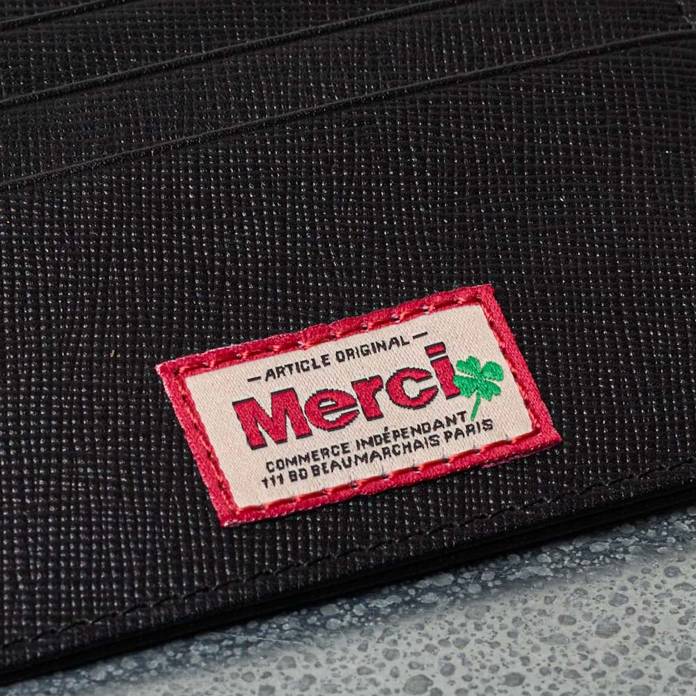 Merci - Porte Carte Plat - Noir