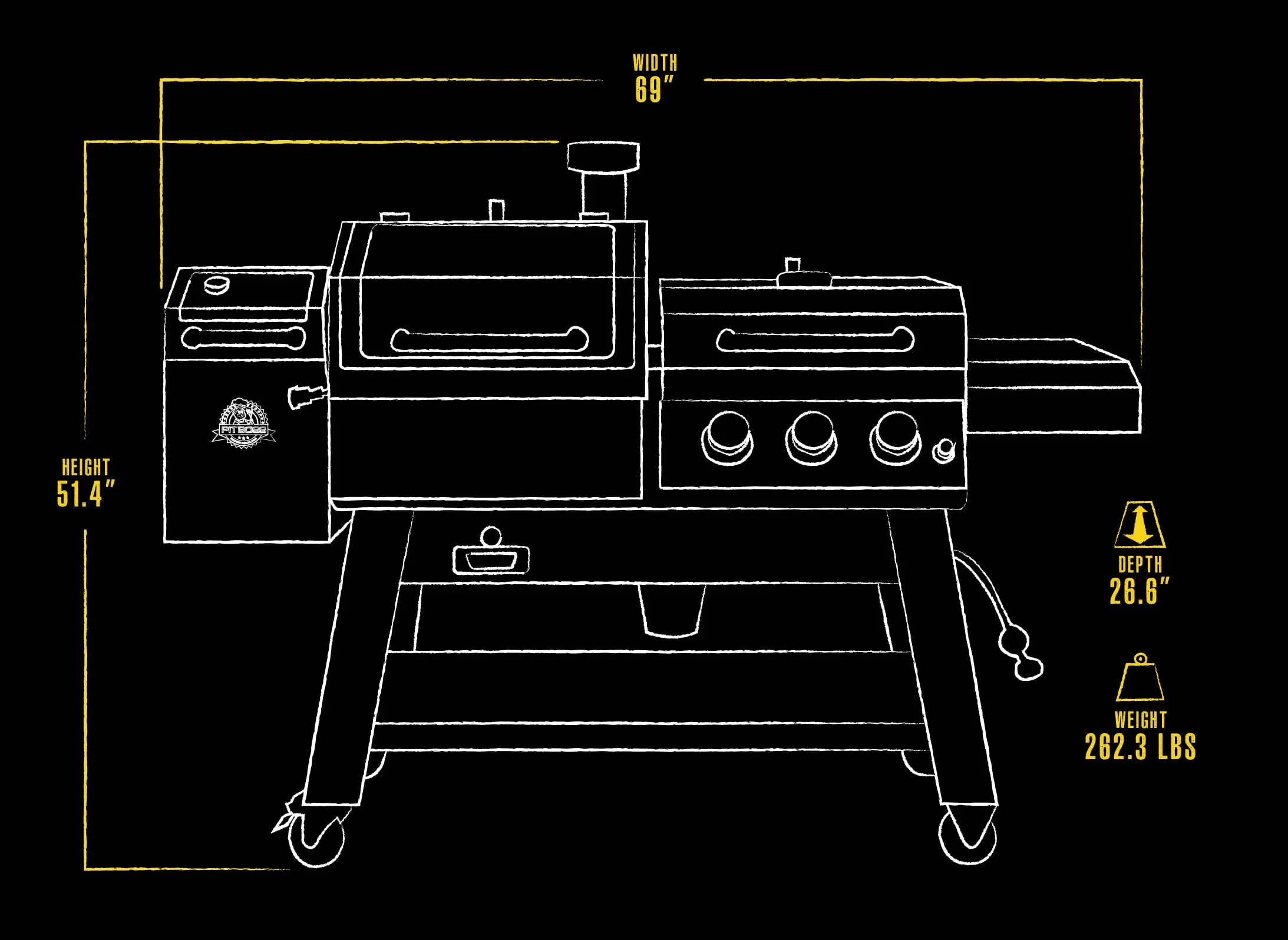 Boss Platinum KC Combo, Wi-Fi? and Bluetooth? Wood Pellet and Gas Grill - Image 4