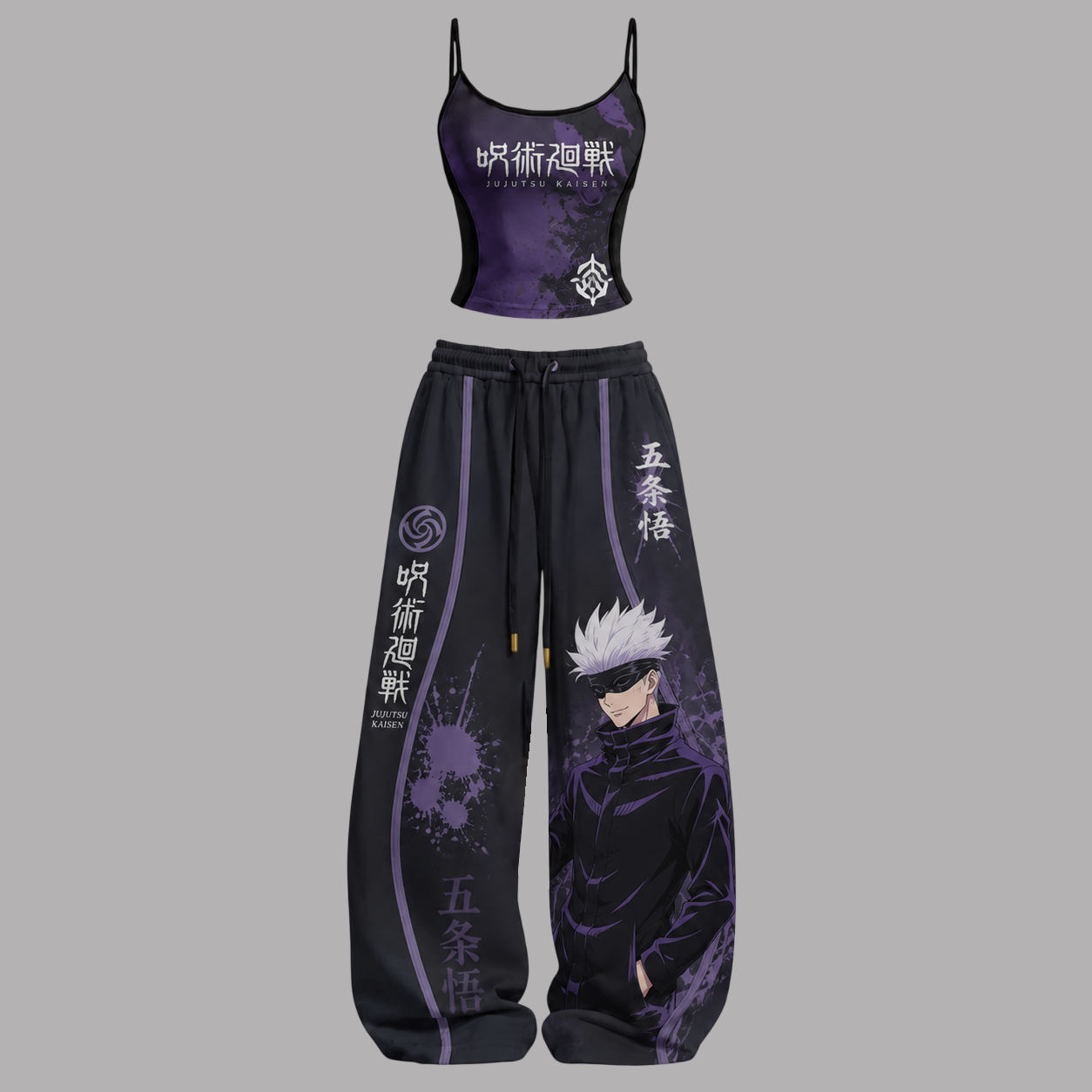 Jujutsu Kaisen Top & Elasticated Trousers Two-Piece Set TeeThreads Sustain the Scene with Custom Apparel
