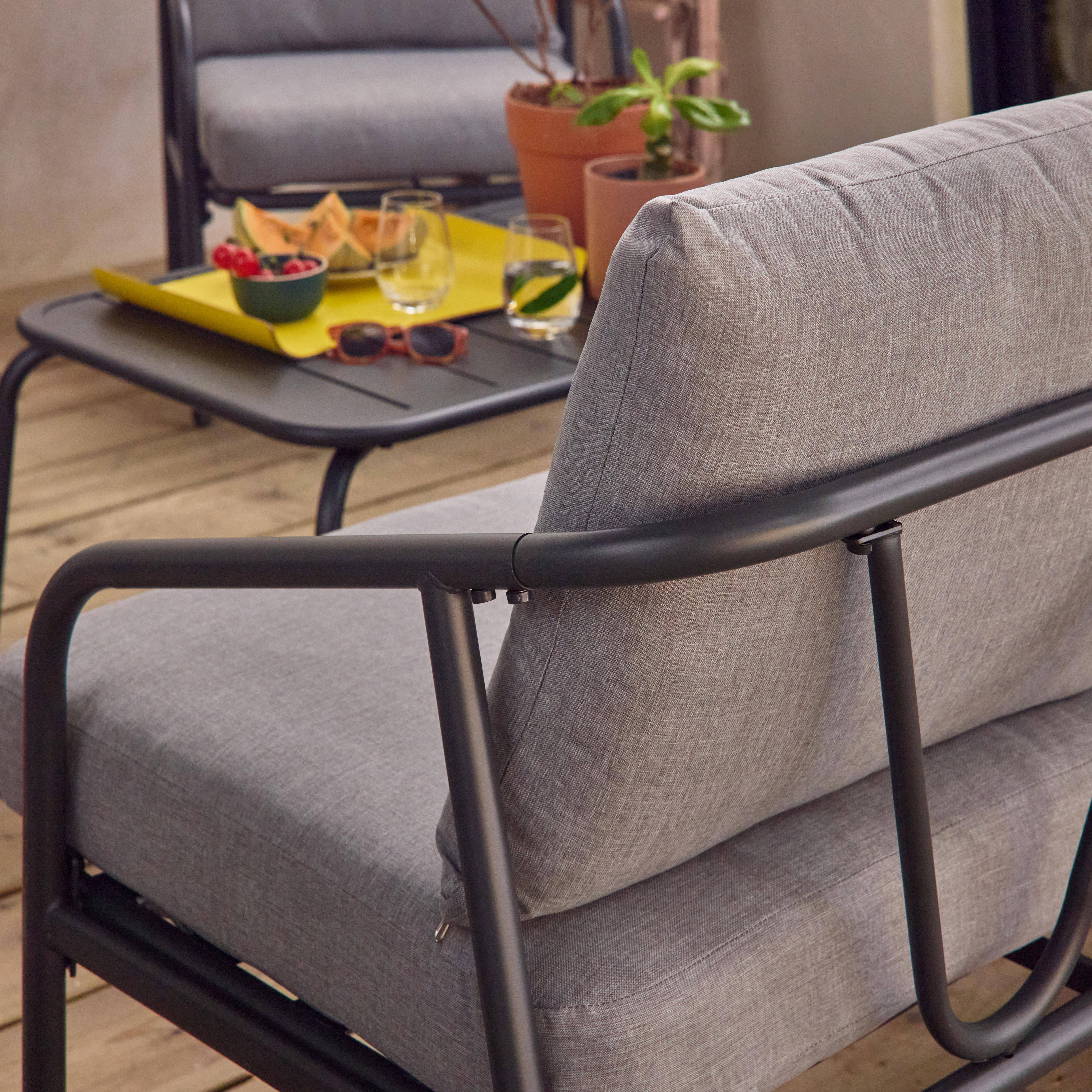 Messina 5 - Conjunto de muebles de jardín de acero, 5 plazas