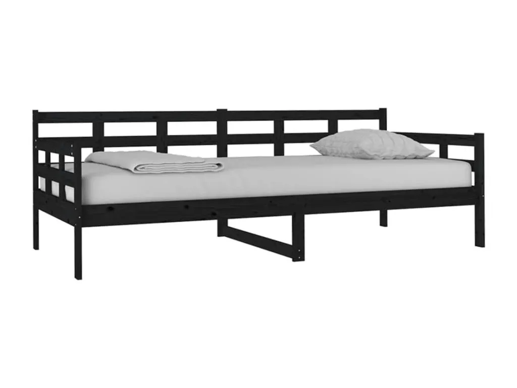Sofá cama sin colchón Mueblesclasic maciza de Mueblesclasic negro 90x200 cm