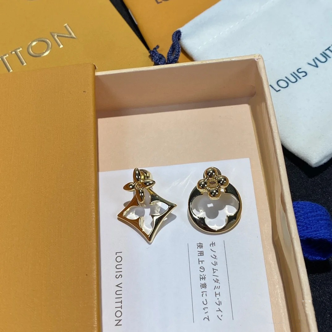 Louis Vuitton Asymmetric Hollow Stud Earrings - Original Replica Club