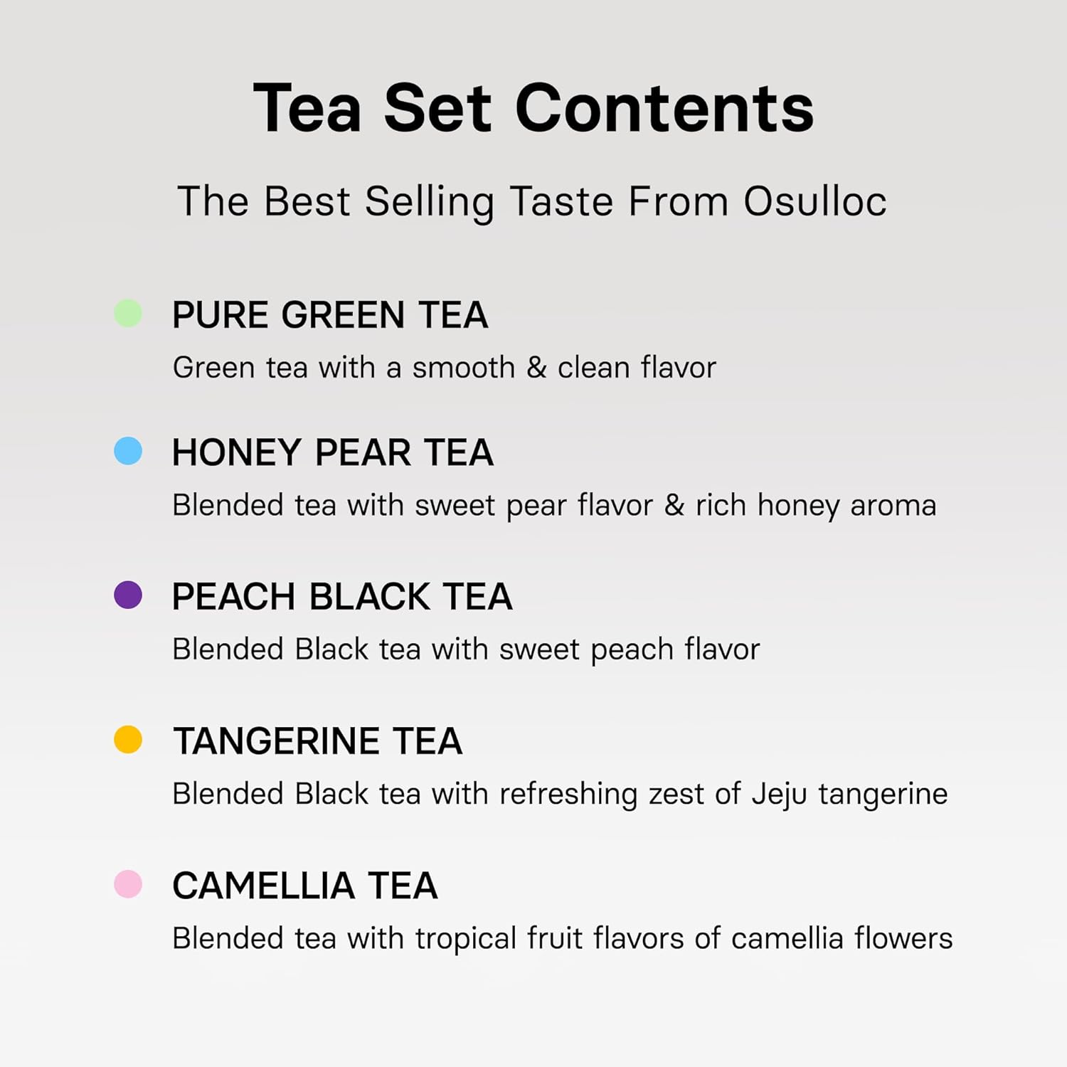 OSULLOC Premium Tea Collection (40 count, 10 flavors x 4 ea), Mothers Day Gifts, Self Care Sampler Gift Box Variety Pack, Premium Organic Pure & Blended Tea from Jeju