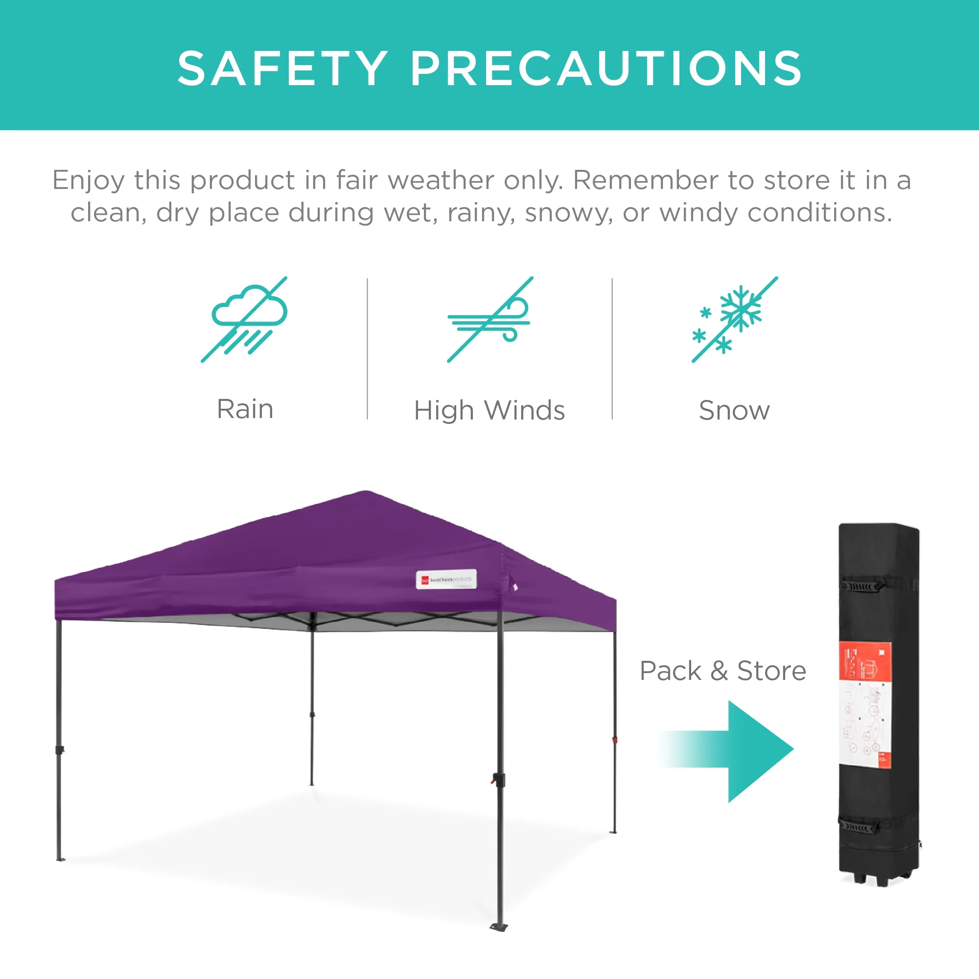 Best Choice Products 10x10ft Easy Setup Pop Up Canopy w/ 1-Button Setup, Wheeled Case, 4 Weight Bags - White - Image 186