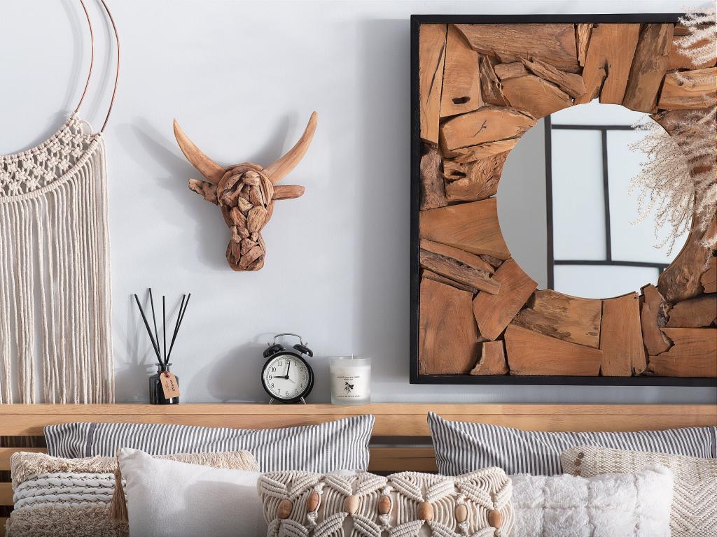 Figura de pared BULL HEAD Madera clara