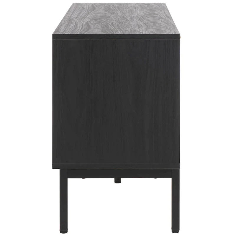 Mid Century TV Stand with Tambour Doors and Storage Drawers
