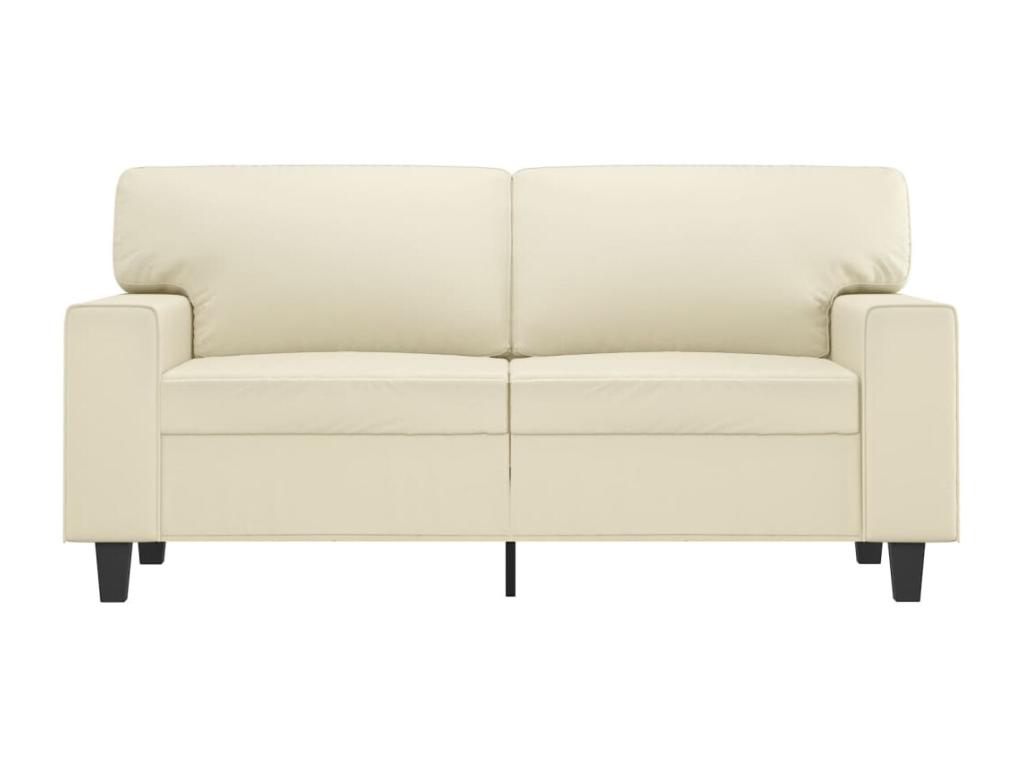 Sofá de 2 plazas de cuero sintético color crema 120 cm