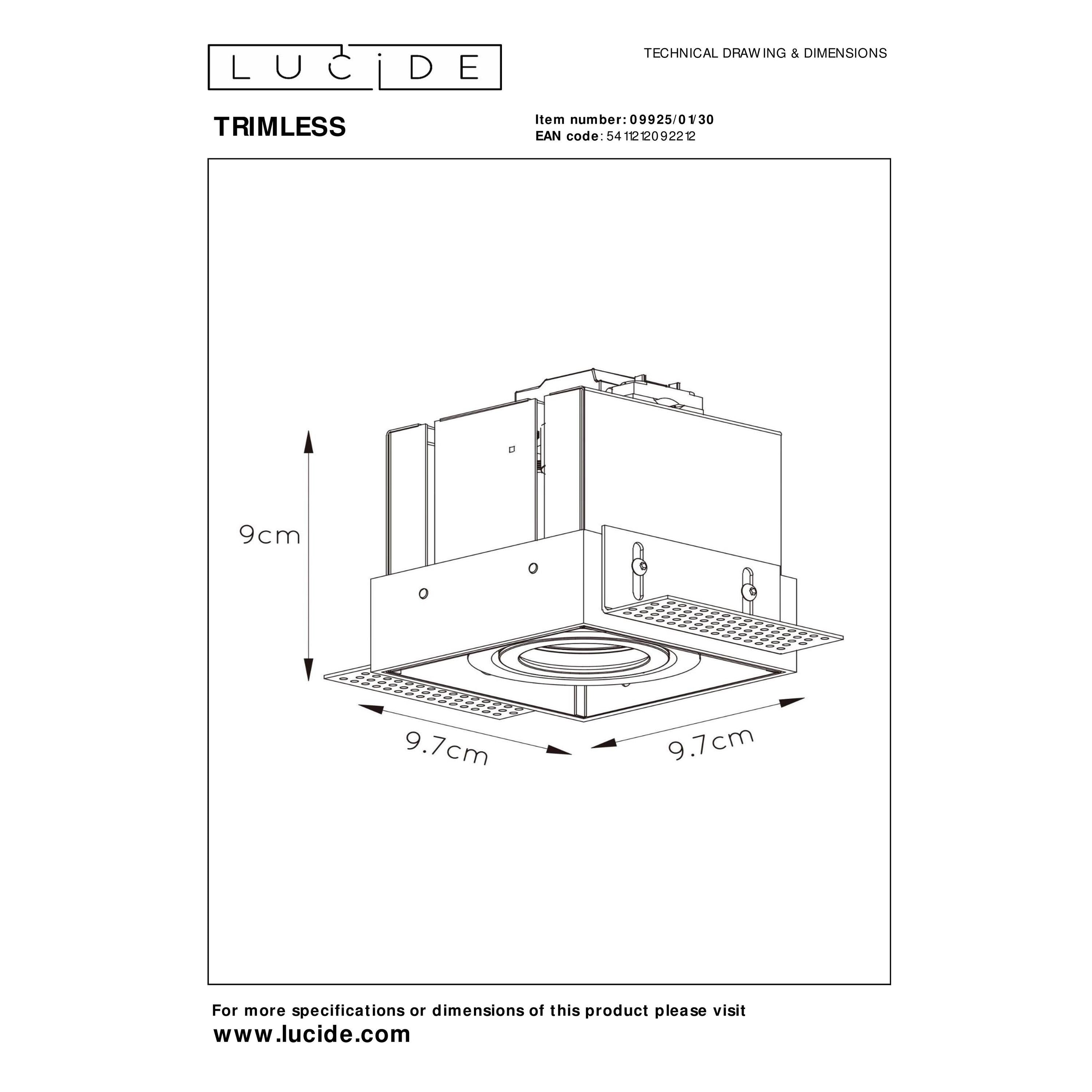 TRIMLESS - Inbouwspot - GU10 - Zwart