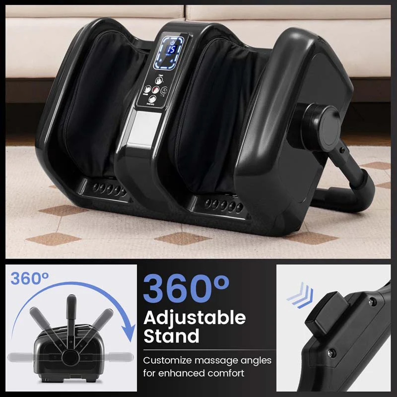 Eletriclife Foot and Calf Massager with Heat Shiatsu Deep Kneading Rolling Smart Electric Leg Massager