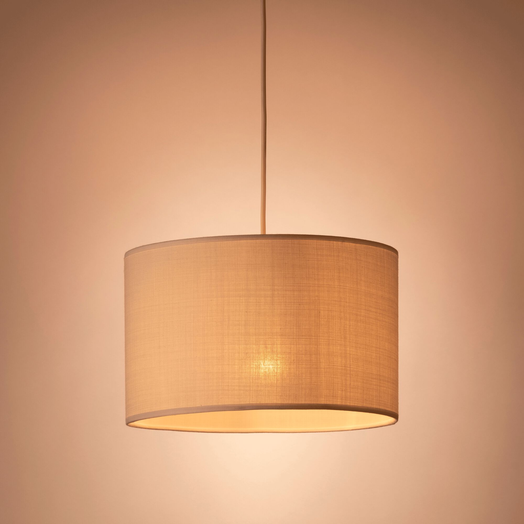 MISTRAL - Abat-jour cylindrique en coton D60cm - beige roucas