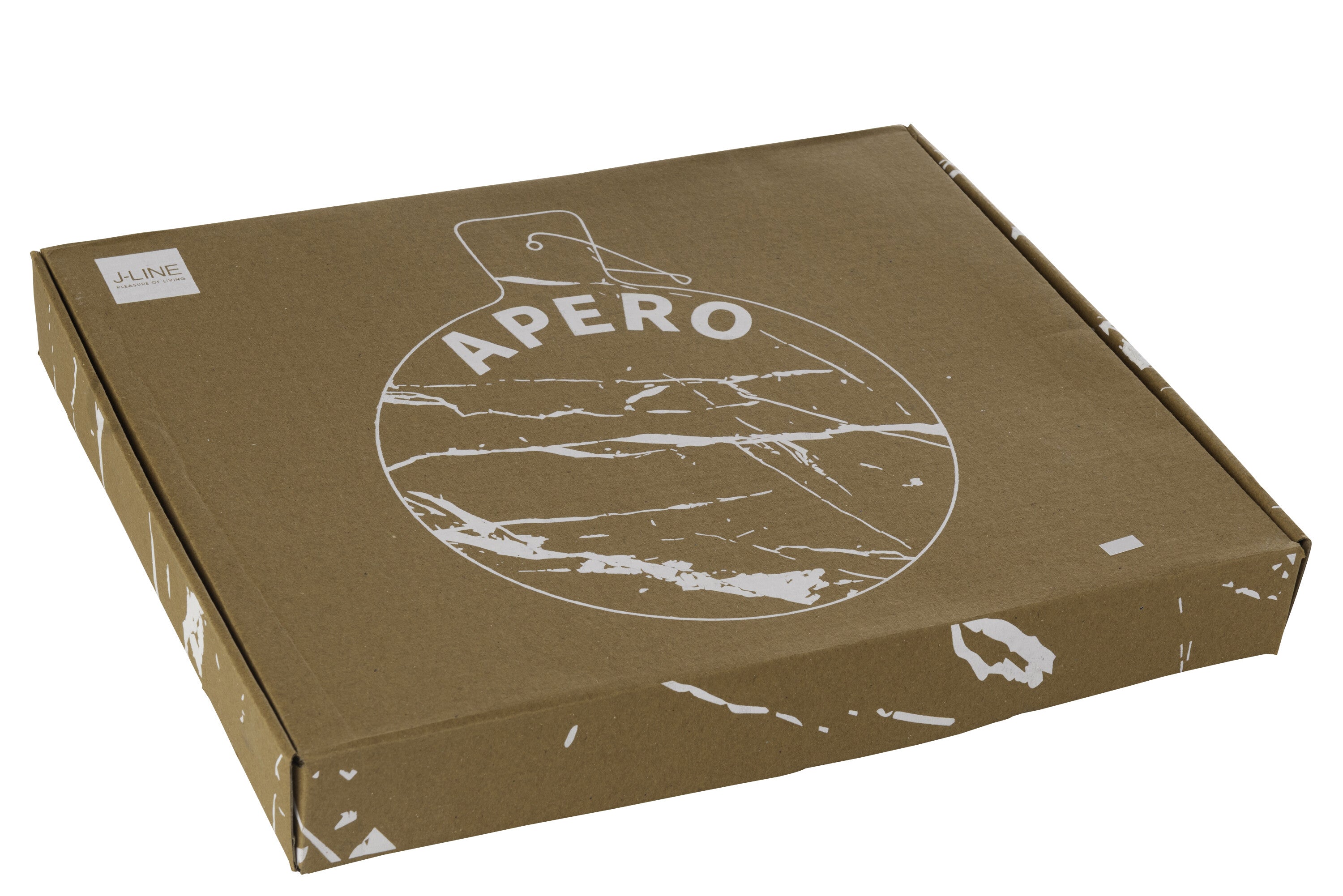 J-Line snijplank Rond Apero Marmer - steen - wit