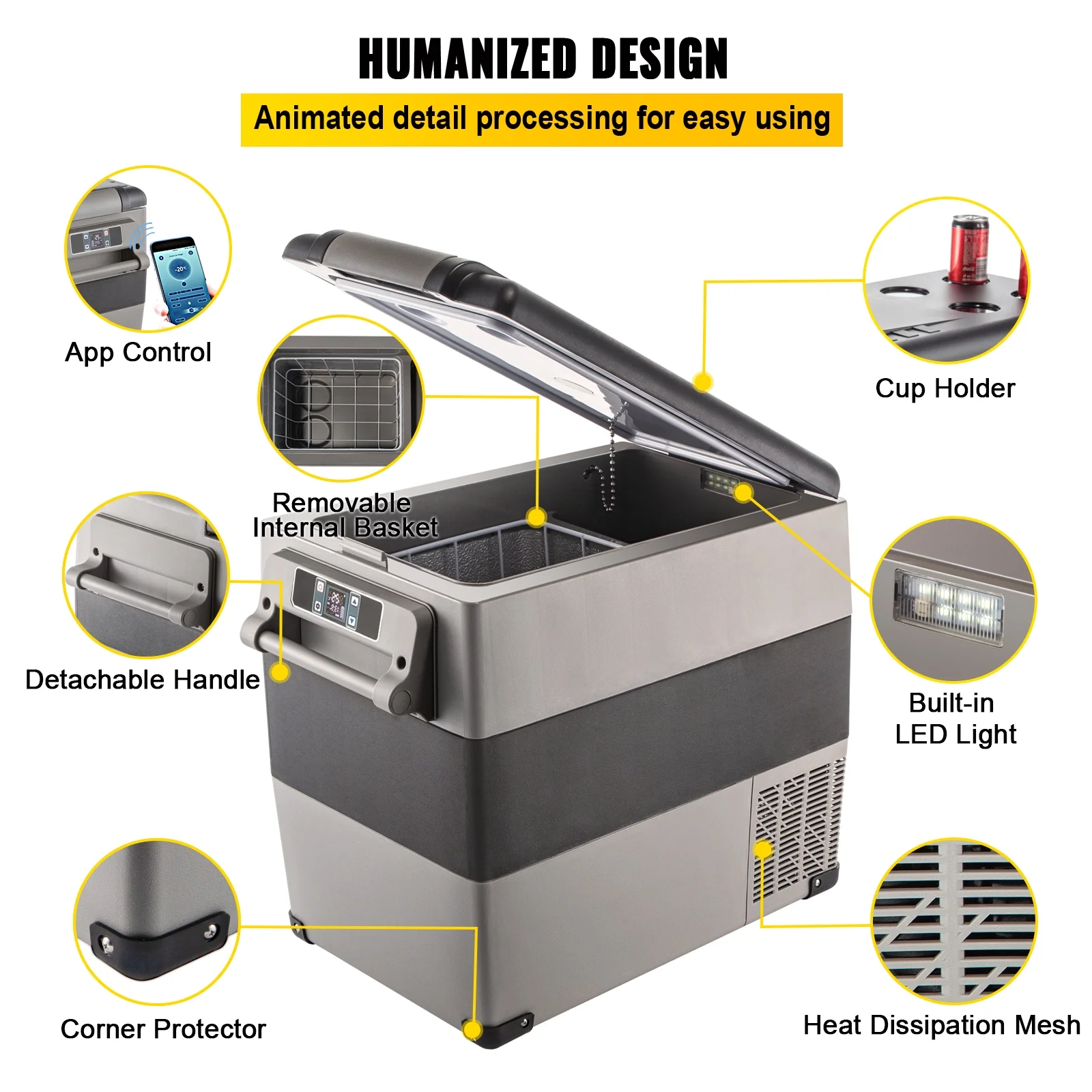 BENTISM 22L Portable Car Refrigerator, 23 Quart RV Fridge, 12/24V DC & 110-240V AC Vehicle Car Truck Boat Mini Electric Cooler for Driving Travel Fishing Outdoor and Home Use - Image 22