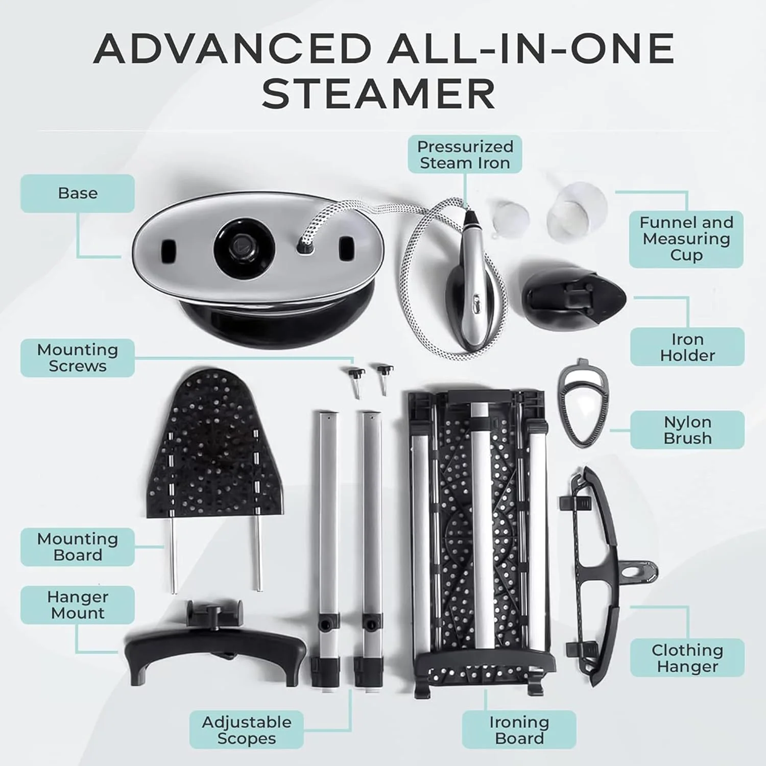 Steam & Go All-in-One Garment Steamer & Clothes Iron with Ironing Board & Hanger - Image 7