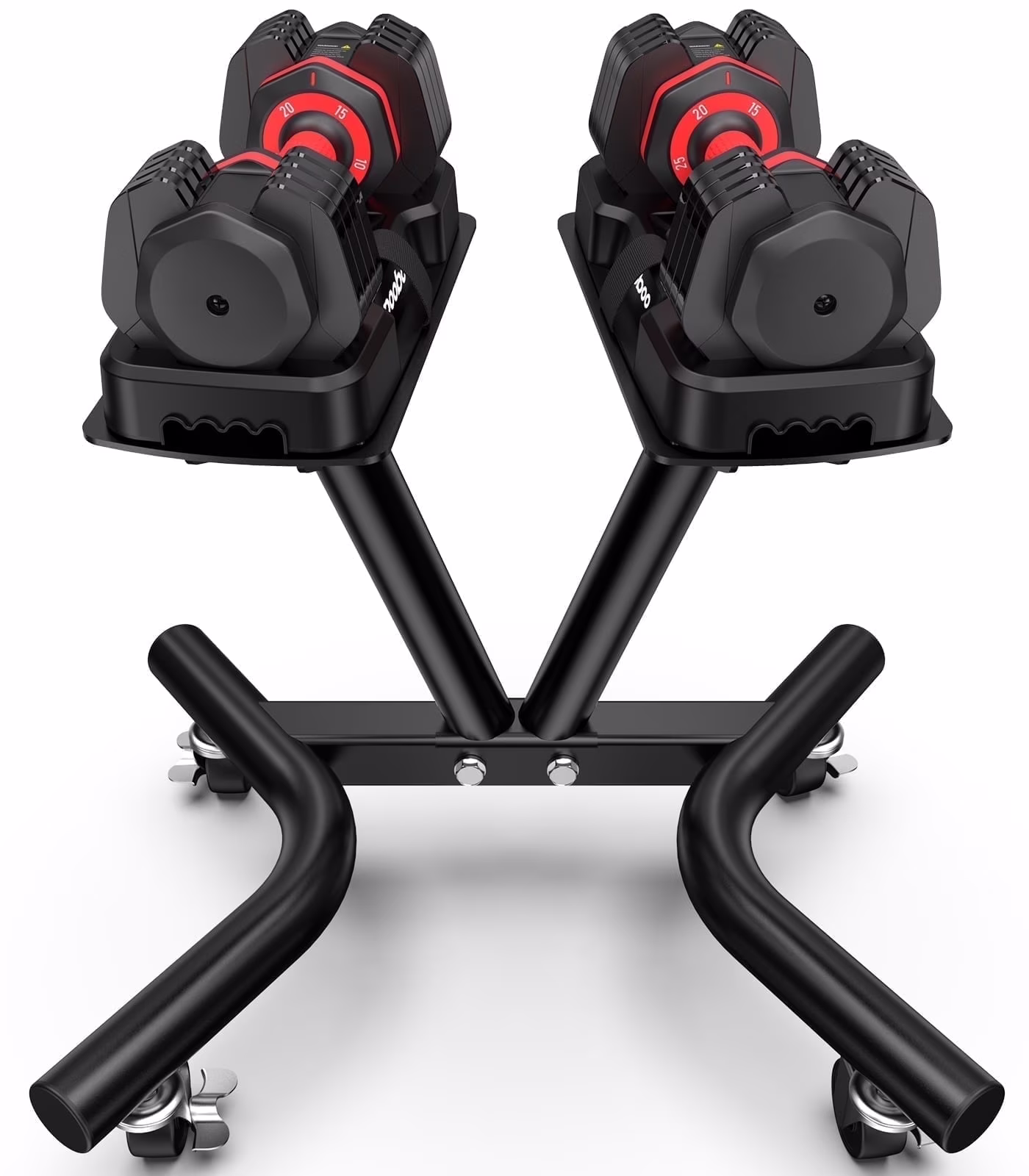 (1 Pair) LNOW 50 lb Quick Select Adjustable Dumbbells for Home Gym 5 in 1 Free Weights 5/10/15/20/25 lb/50 lb Dumbbell with Anti - Slip Handle, Suitable for Home Gym Exercise Equipment(OnlyDumbbell Rack)