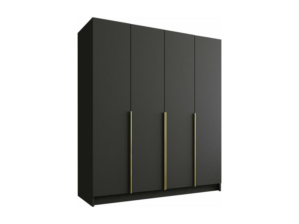Armario Mueblesclasic 199 Negro | Dorado 215x200x58cm Puertas de armario - Con bisagras