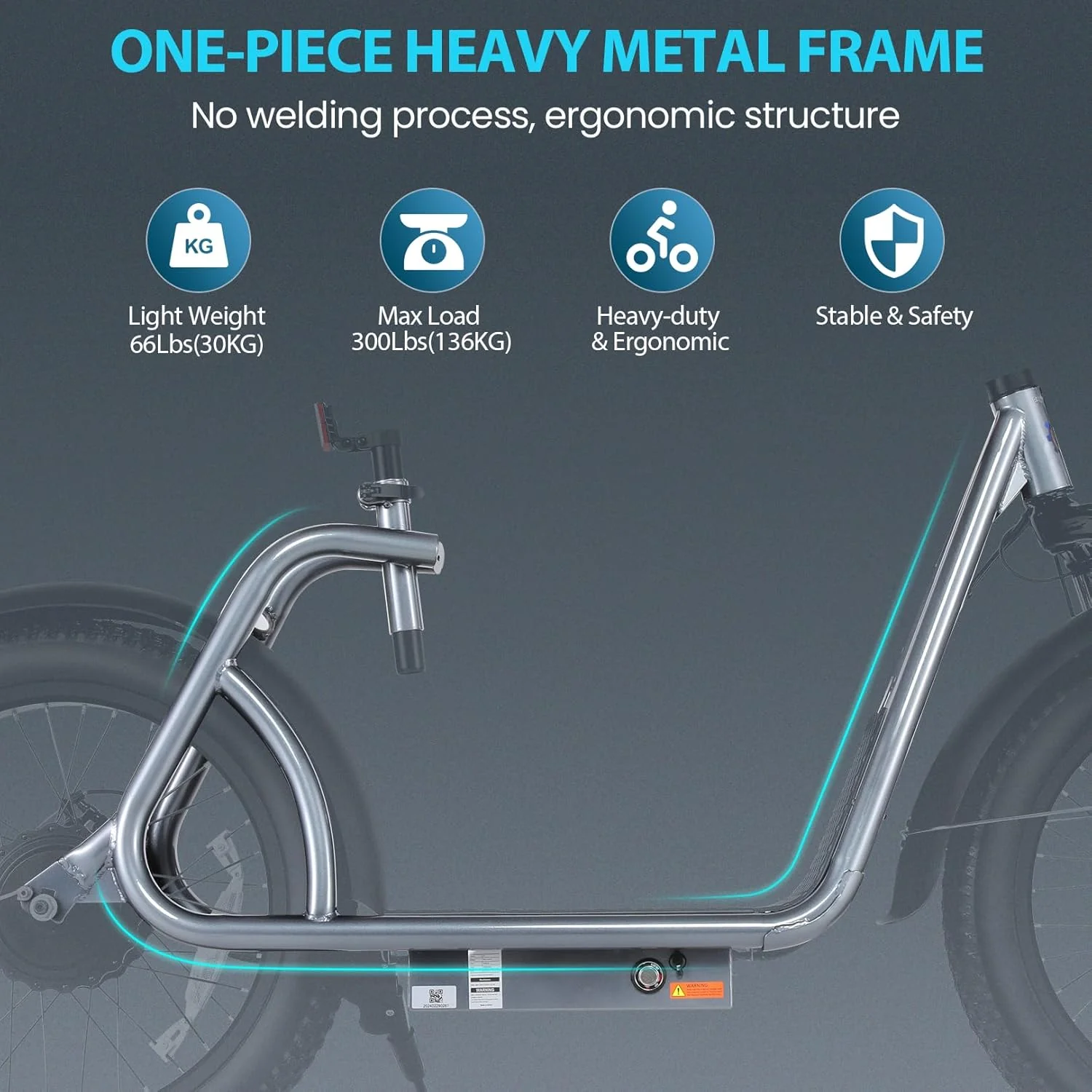 Caroma Peak 800W Foldable Adult Electric Scooter with 20-inch Wide Tires, 48V Battery, Basket, and Adjustable Seat