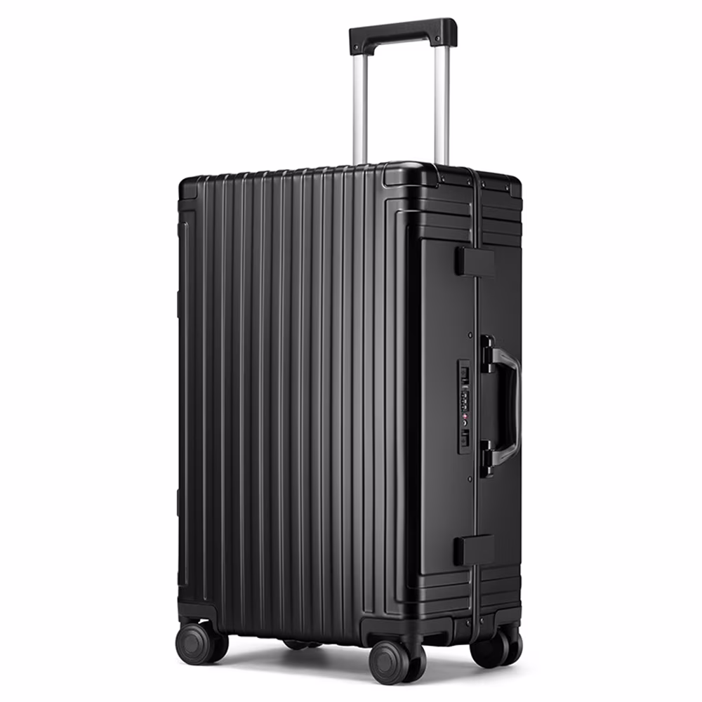 All Aluminum Hardshell Luggage, Airline Approved Zipperless Hardside Carry on Suitcase with Spinner Wheels, Checked Aluminium Luggage Metal Rolling Luggage Case for Travel, Business