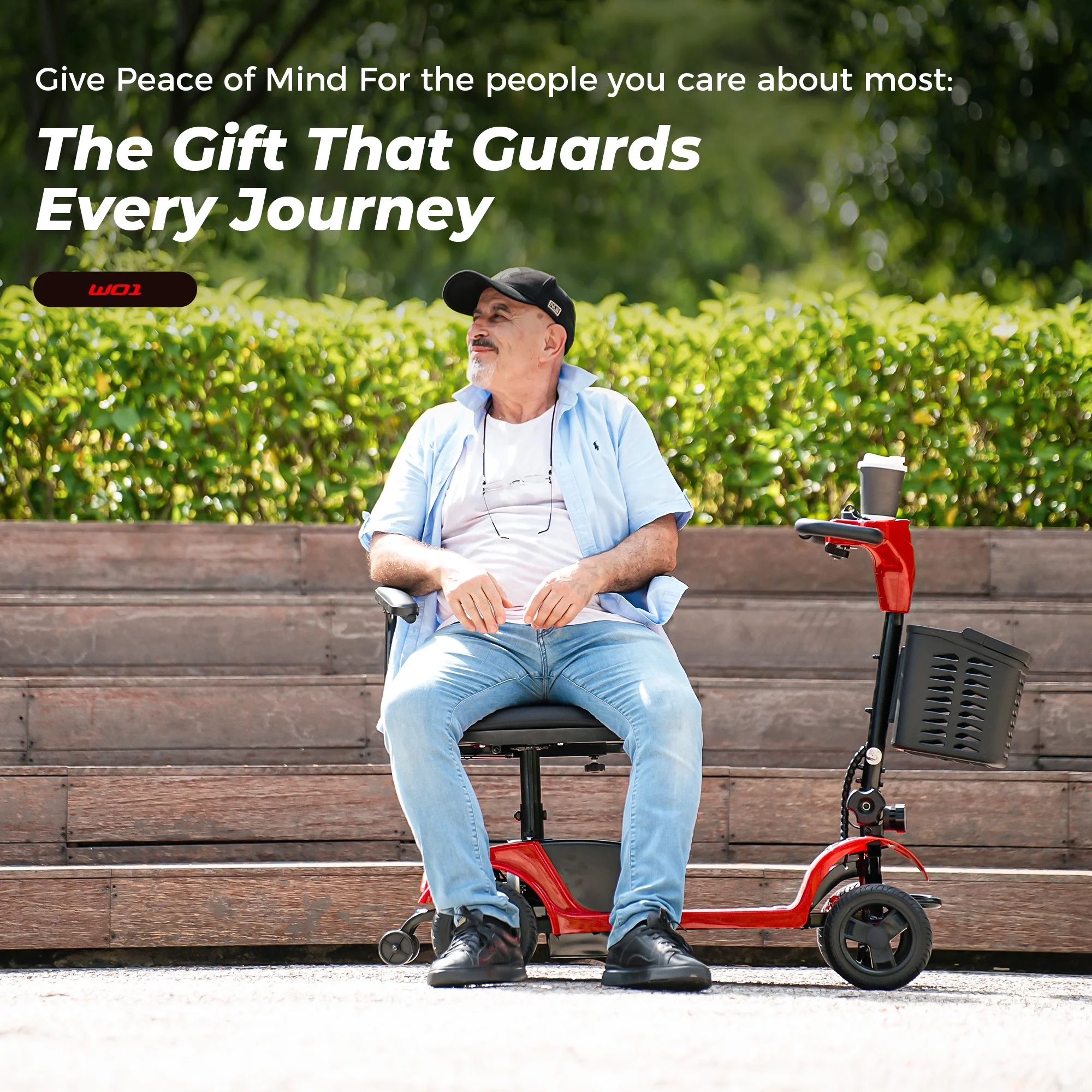 iScooter 4 Wheel Mobility Scooter for Seniors, Wider Seats & Foldale Electric Wheelchair Device for Travel, Upgraded for Superior Performance, Red - Image 10