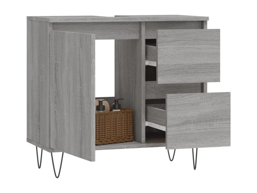 Armario de baño Decocasaes contrachapada gris Decocasaes 65x33x60 cm cevh66797