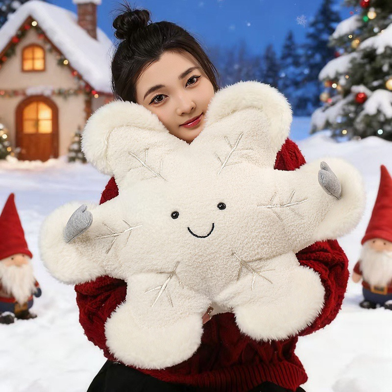 Ute Christmas Reindeer Elk Bell Shaped Plush Throw Pillow Fluffy Curly Sherpa Xmas Stuffed Cushion Holiday Decor Plush Toy Gift
