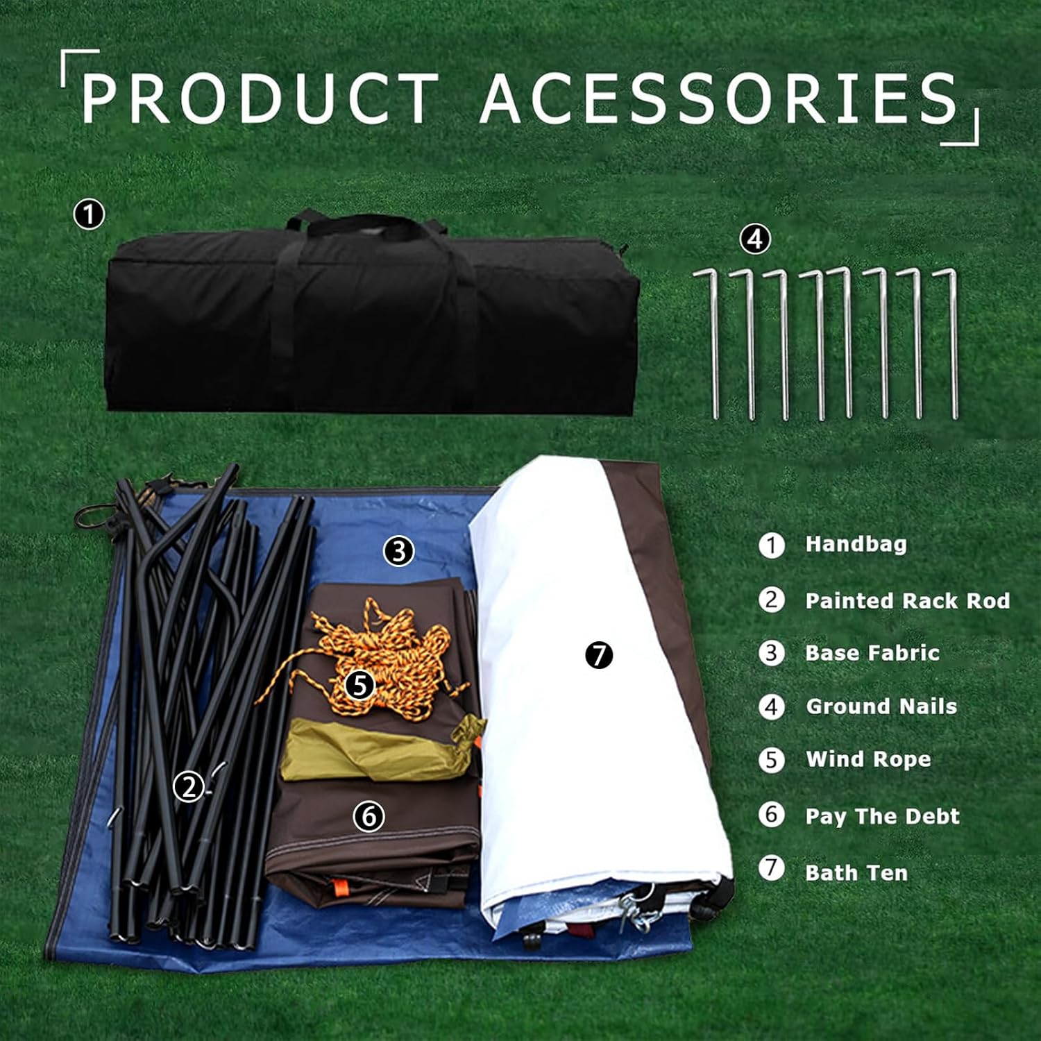 Camping Tent Shower Tent,Outdoor Changing with Built-in Hook, Portable Shelter with Carrying Bag for Camping - Image 14