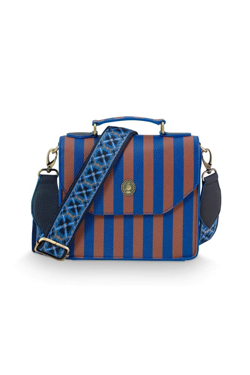 Frances Cross Body Bag Small Stripe Blue