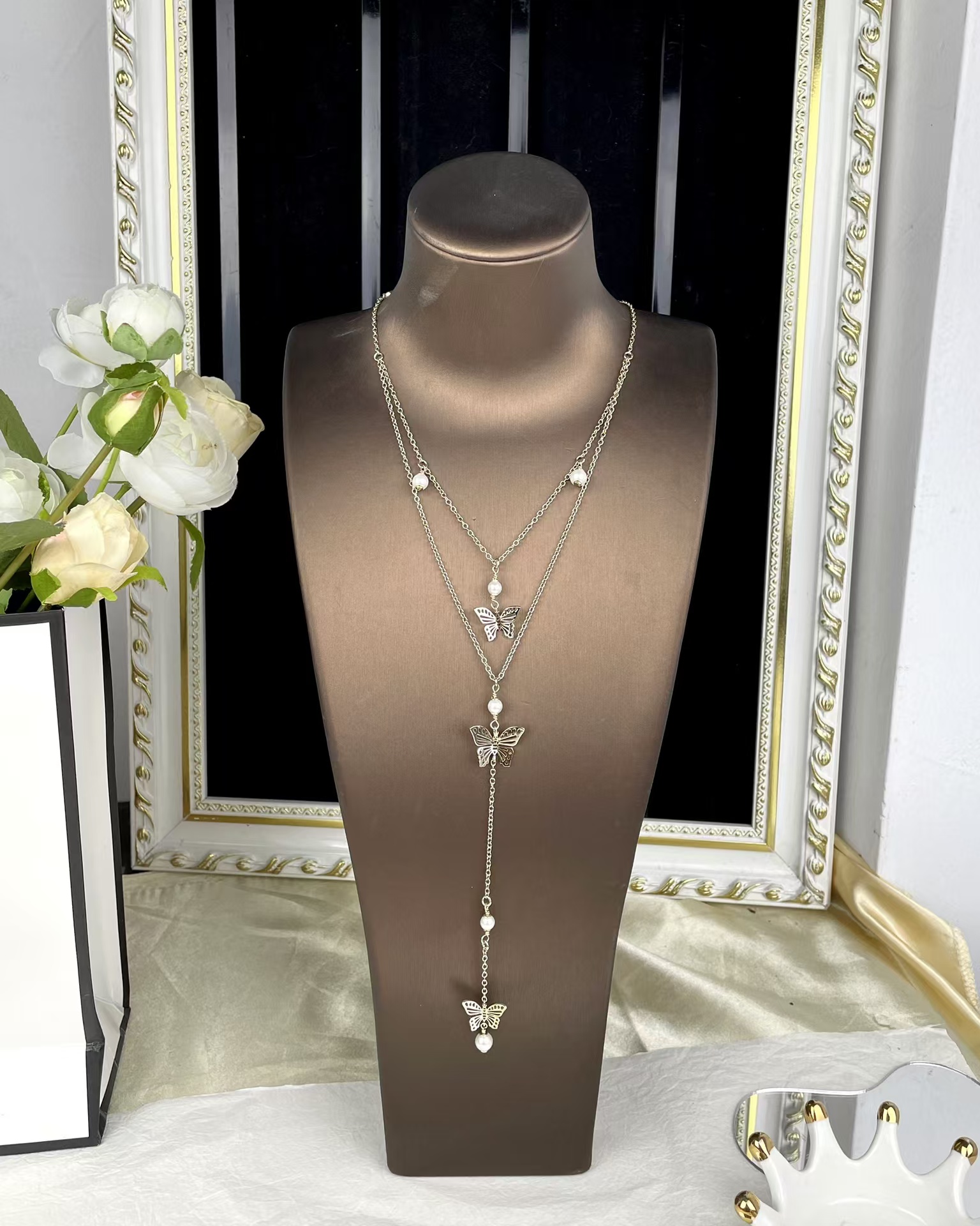 Dior Butterfly Two Layered Long Y Necklace - Original Replica Club