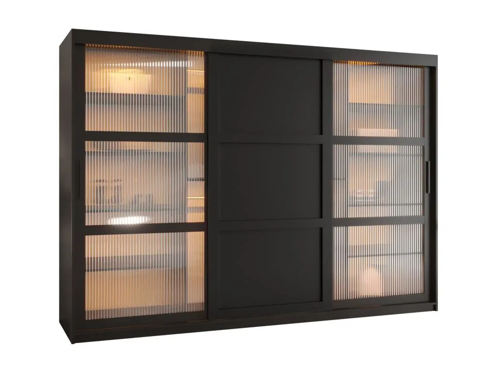 ARMARIO FLUTES 3 DE PUERTAS CORREDERAS 200/250/62 2 puertas (negro)
