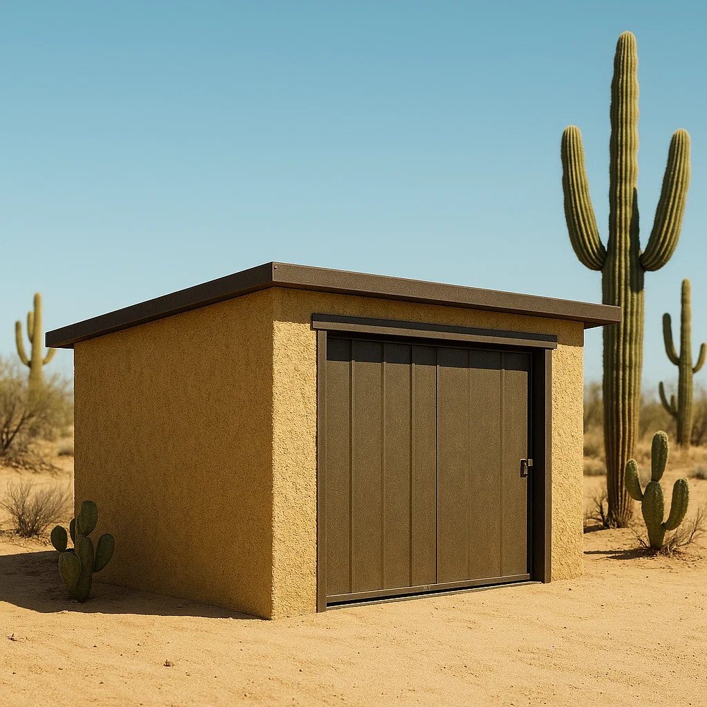 Caseta de jardín, caseta marrón con pared texturizada de metal para jardín exterior, 220x200x190 cm ggcwEnj173Zd