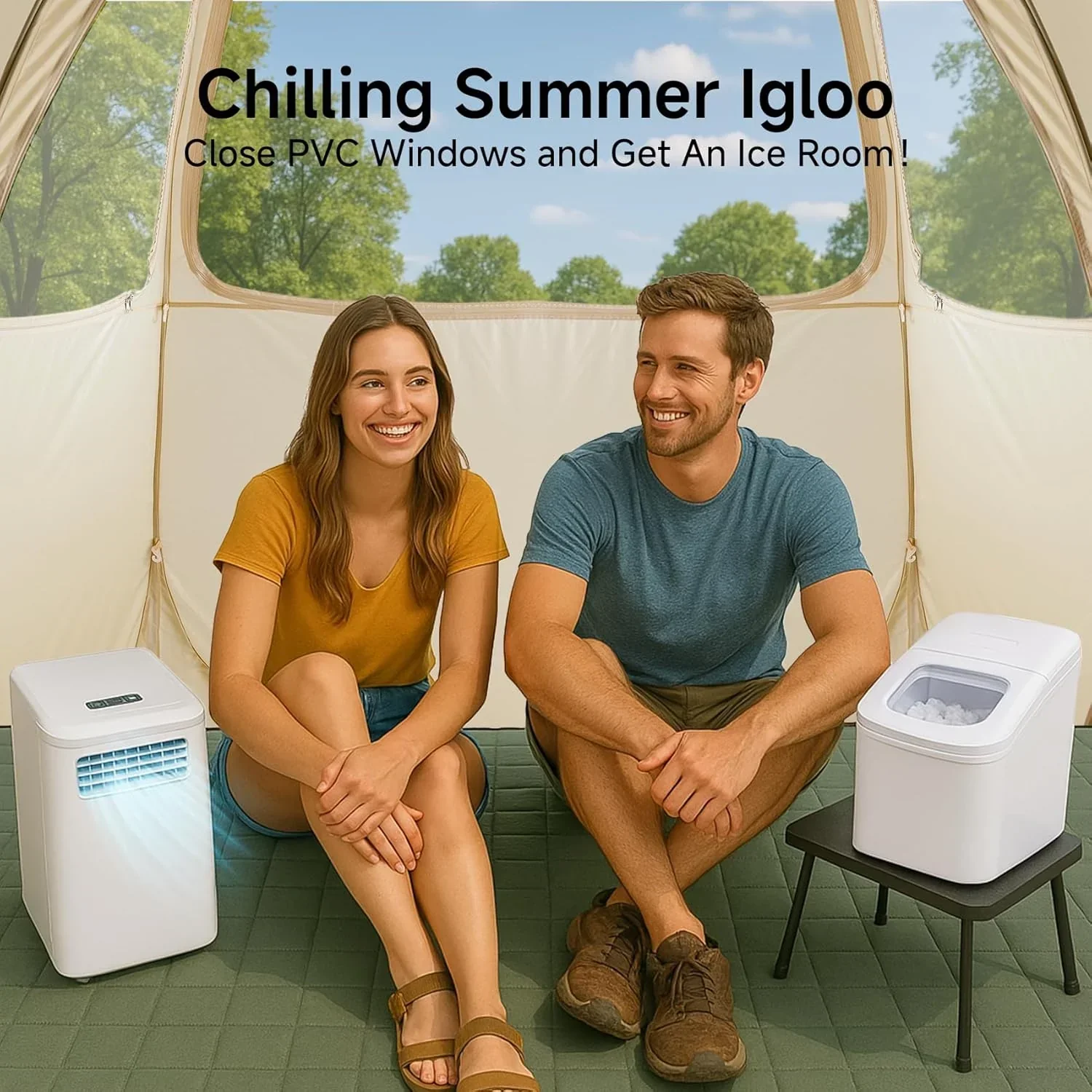 Screen gazebo sleeps 6-10-15 people Igloo-style canopy tent mosquito net on the sides Perfect