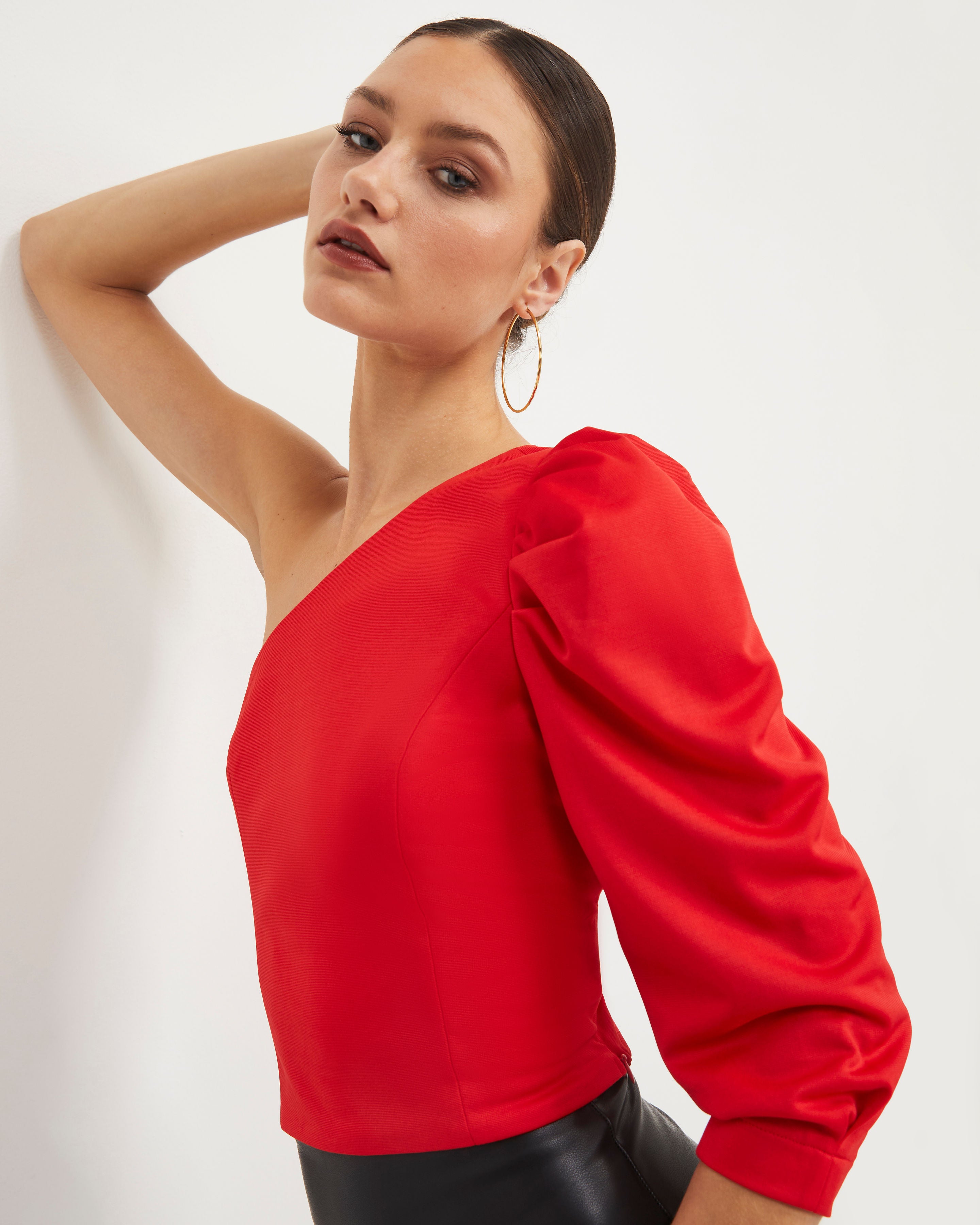 Such A Betty One Shoulder Top - Red - Se7enfashion