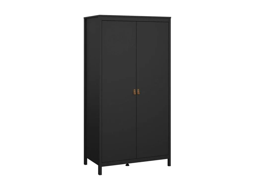 Armario 2 puertas Boverdeco Muebles de dormitorio Vestidor Armario de ropa 102x58 h199 cm Negro