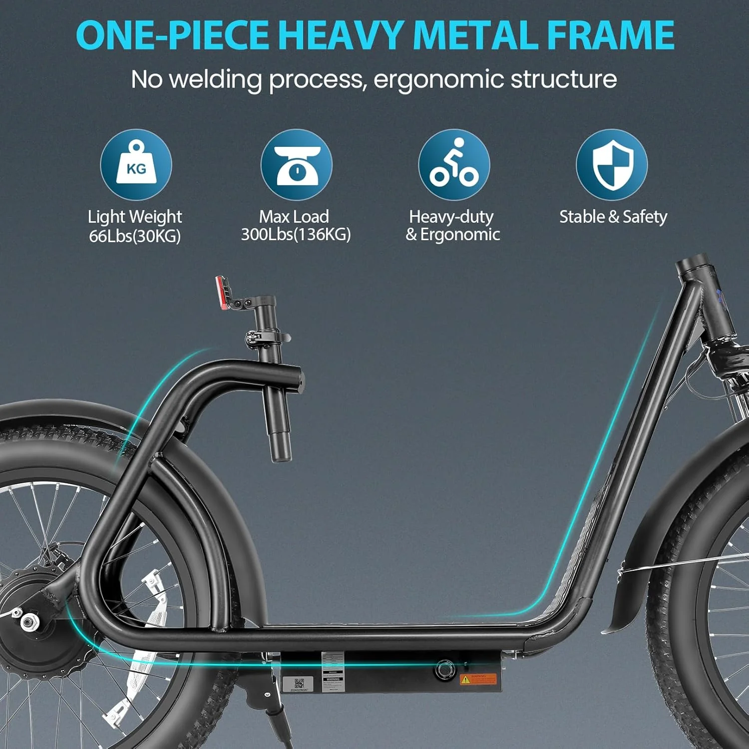 Caroma Peak 800W Foldable Adult Electric Scooter with 20-inch Wide Tires, 48V Battery, Basket, and Adjustable Seat