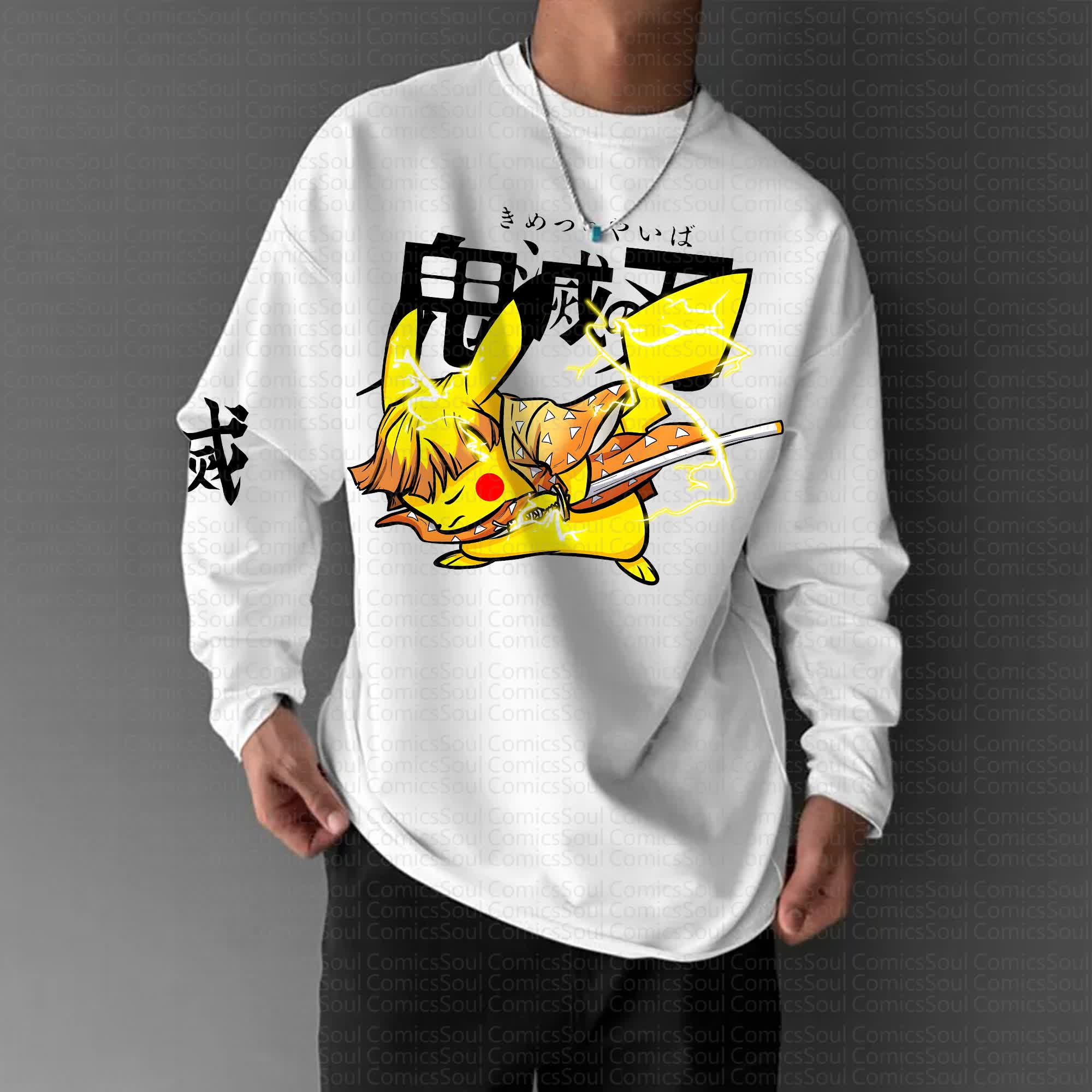Unisex “Comicssoul X Comicssoul” Anime Graphic Streetwear Vintage Long-Sleeved T-shirt