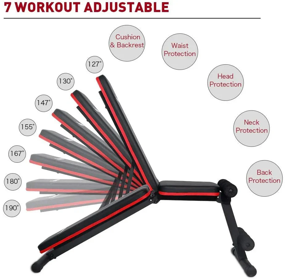 PASYOU Adjustable Weight Bench - 7 Back Positions, 500 lbs Capacity - Image 2 PASYOU Adjustable Weight Bench - 7 Back Positions, 500 lbs Capacity - Image 2