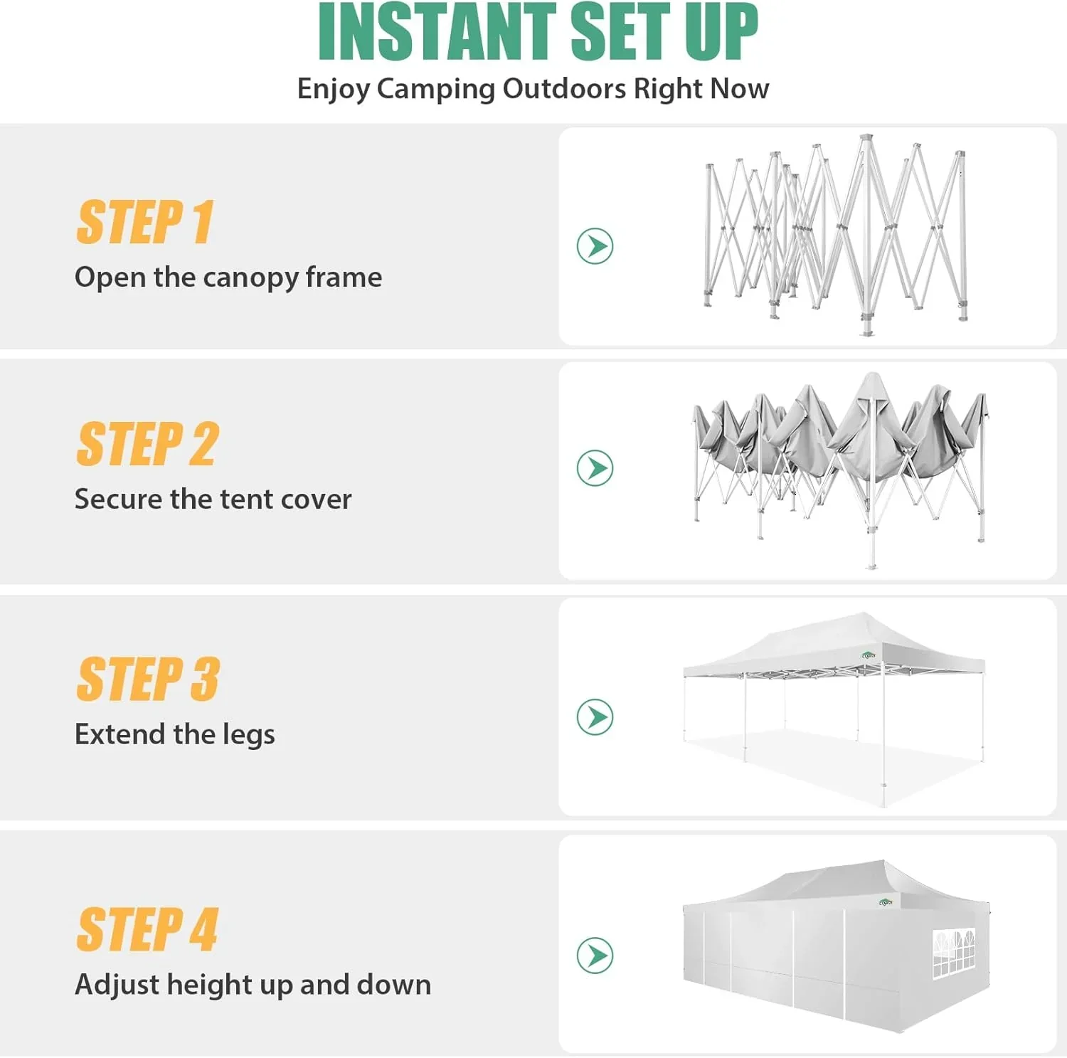 COBIZI 10x20 Heavy Duty Pop up Canopy Tent 6 sidewalls Commercial Canopy Wedding Party Tents