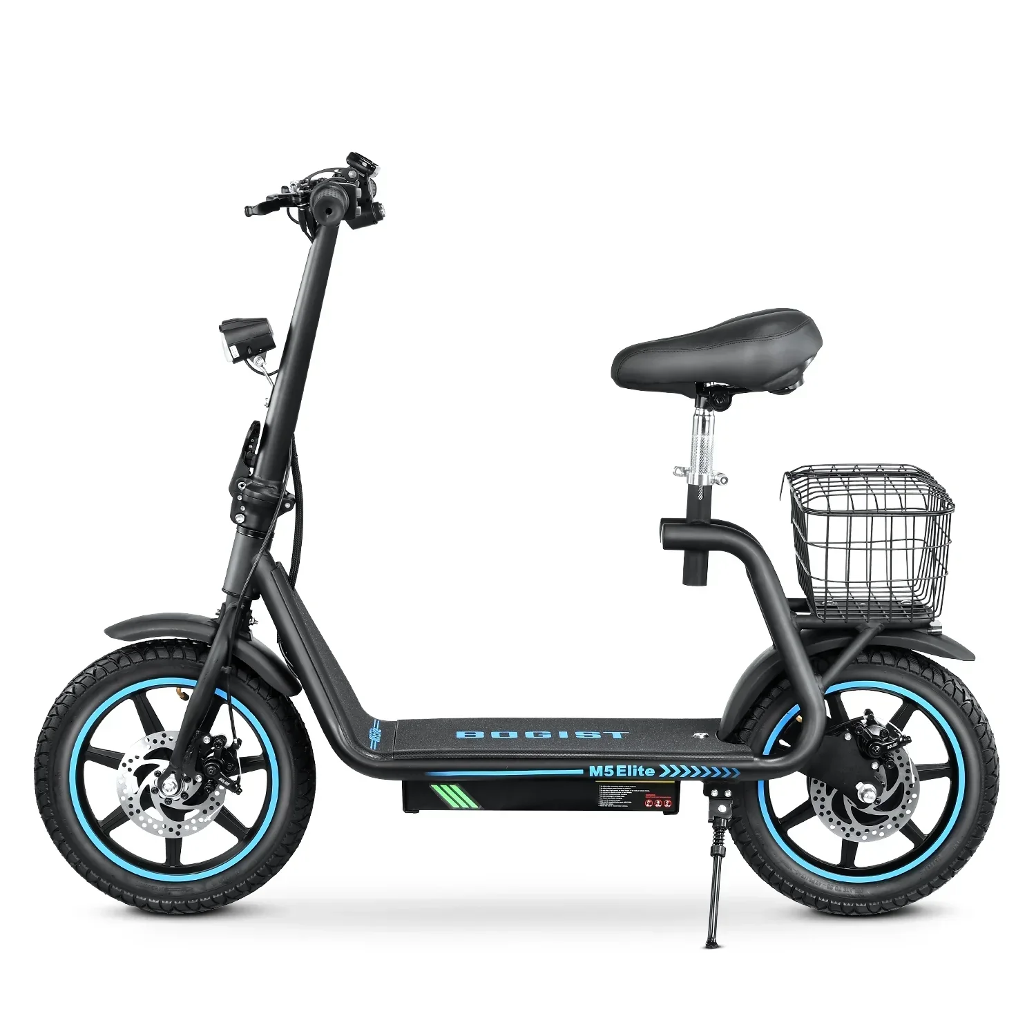 BOGIST Electric Scooter With Seat, 500W Motor, 25mph, 45km Range, 48V 13Ah, Blue - M5 Elite - Image 10 BOGIST Electric Scooter With Seat, 500W Motor, 25mph, 45km Range, 48V 13Ah, Blue - M5 Elite - Image 10