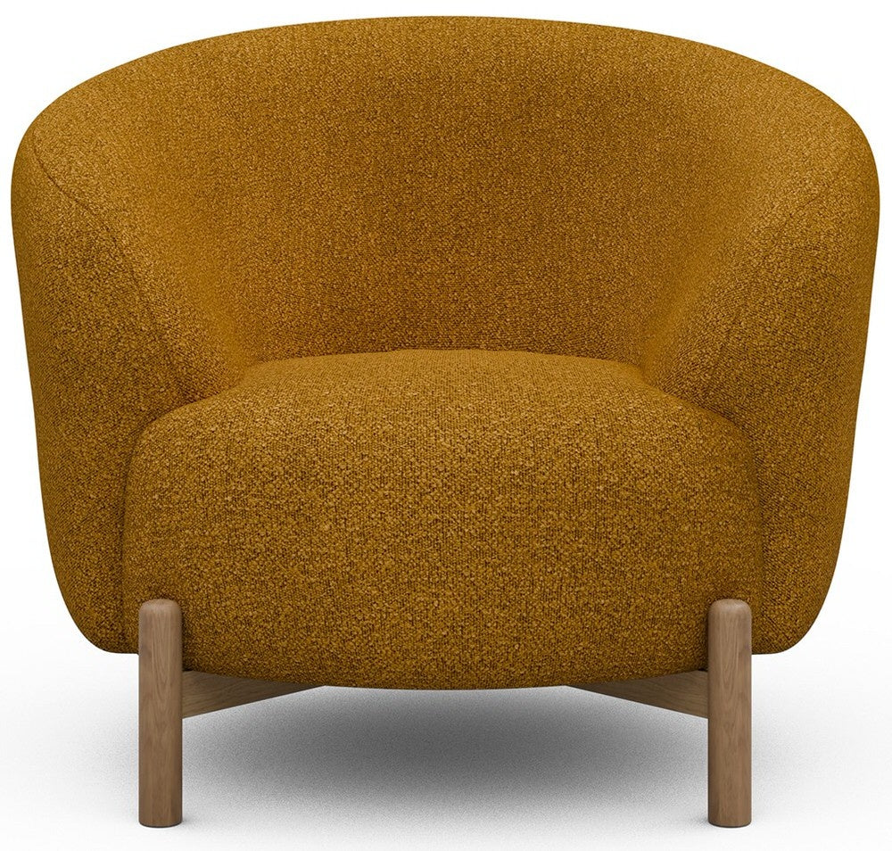 Kragelund Gran Fauteuil Oker Bouclé   Eiken