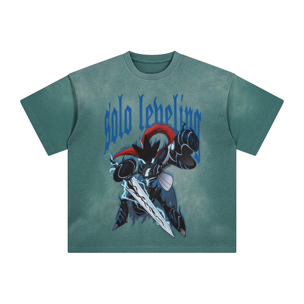 Unisex Anime Inspired Washed  Vintage T-Shirt