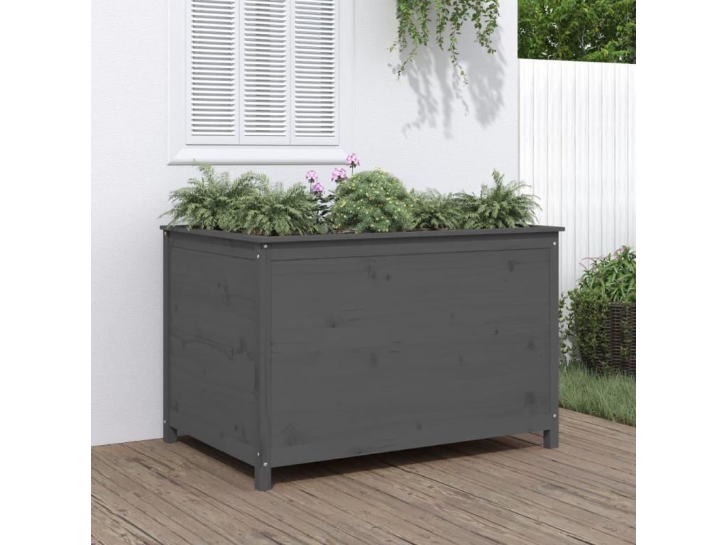 Arriate Decoromantico levado de jardín madera de pino gris 119,5x82,5x78 cm