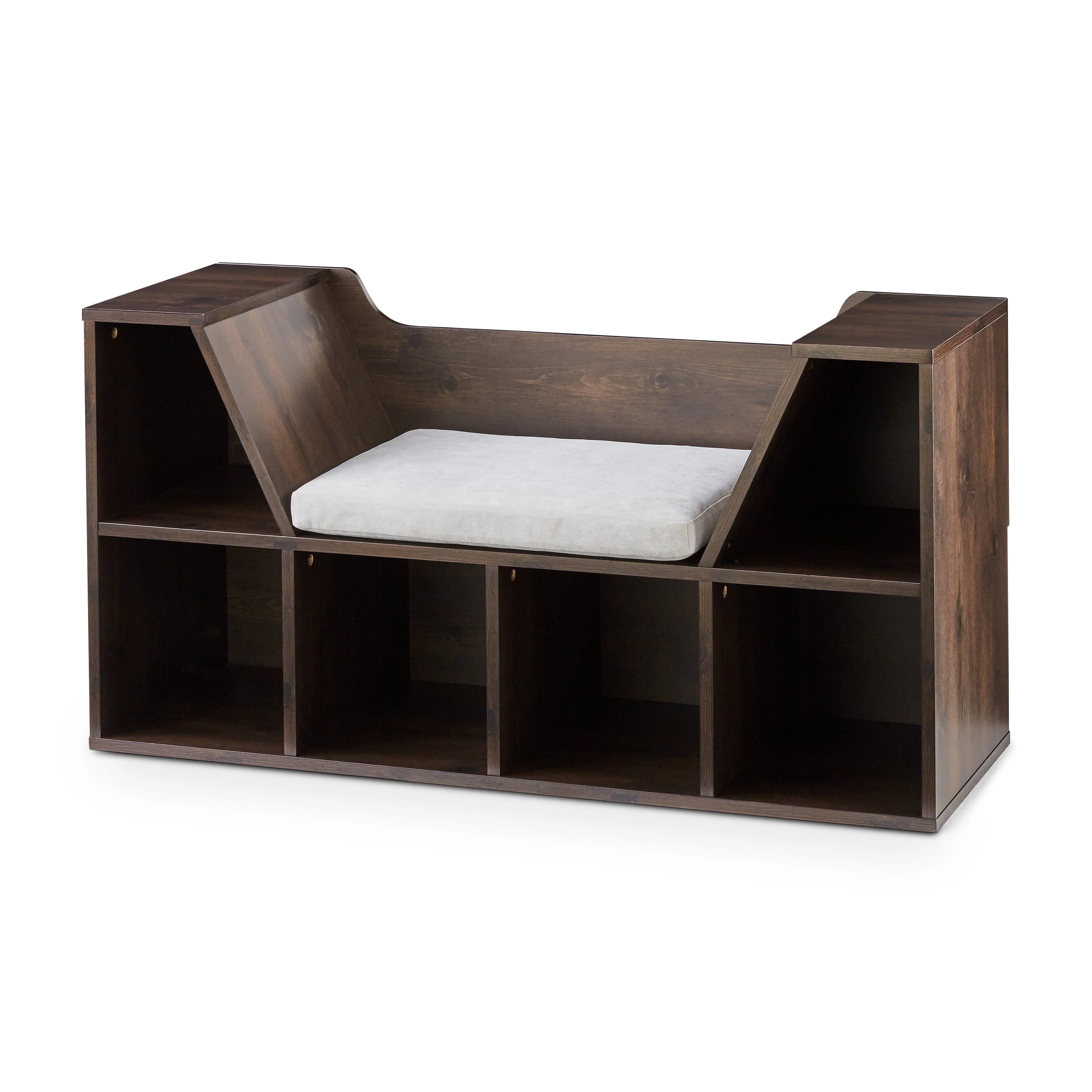 Your Zone Kids Reading Nook and Storage Bookcase, Dark Chestnut - Image 2