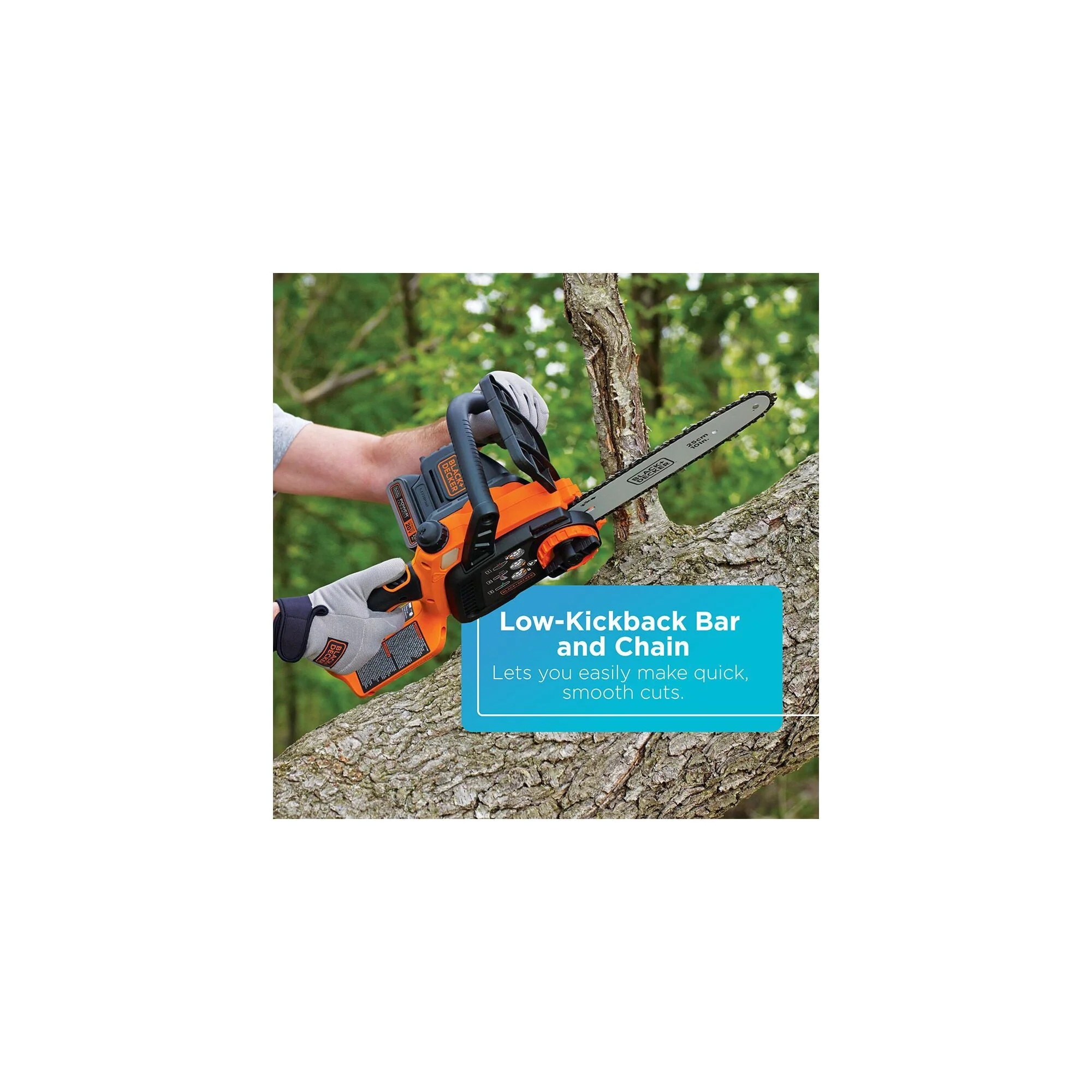 BLACK+DECKER LCS1020 20V MAX Lithium 10 in. Chainsaw - Image 4