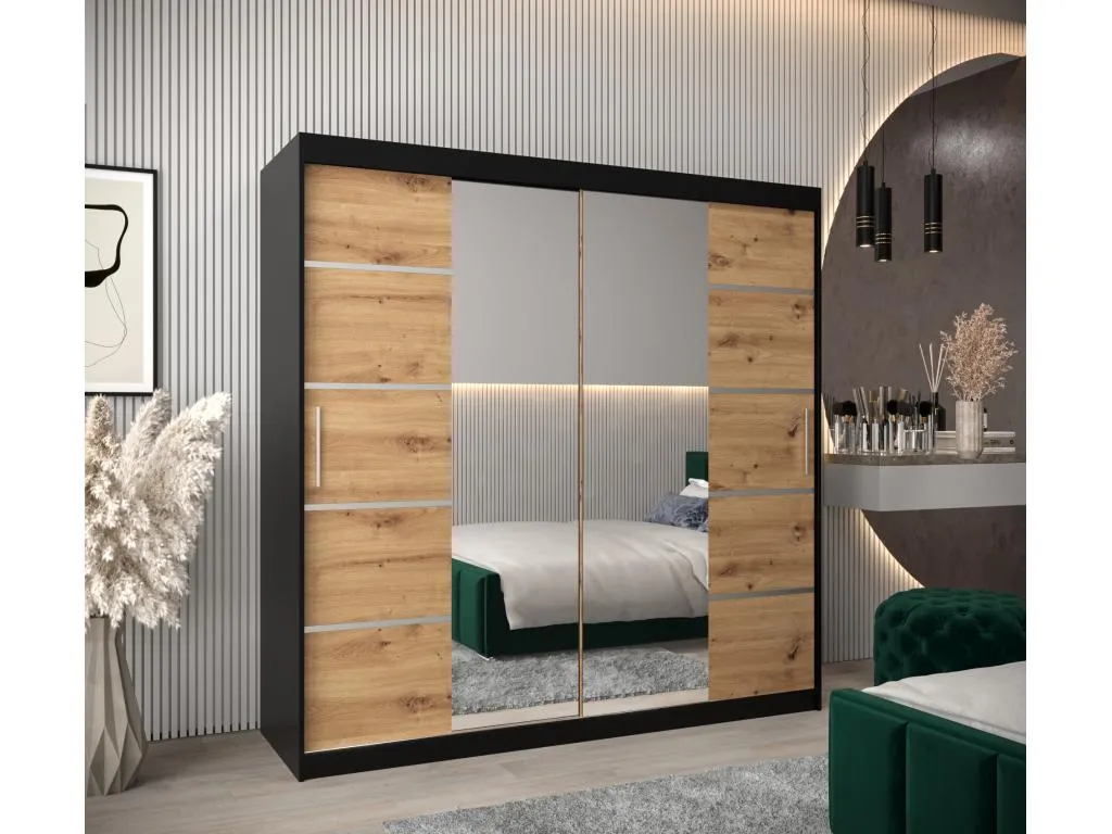 ARMARIO Sancaldeco 4 DE PUERTAS CORREDERAS 200/200/62 2 puertas (negro/artisan) 01703FCVD