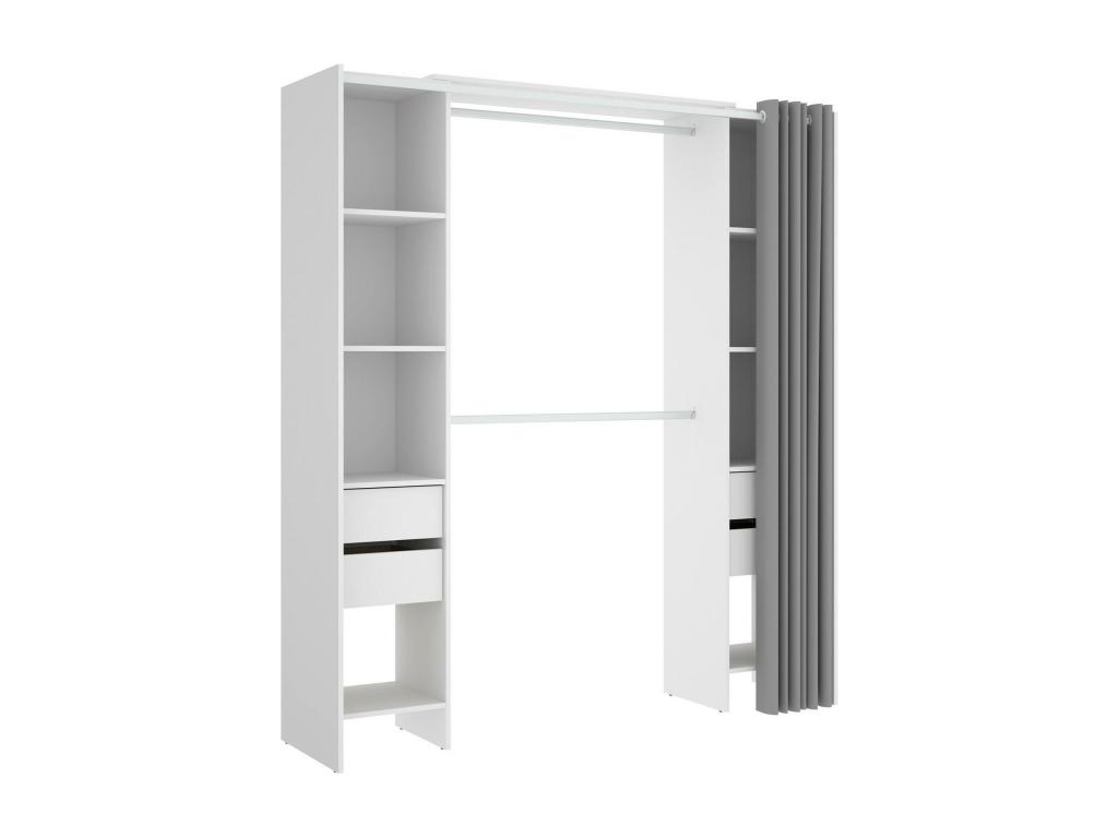 Armario Cozovis - Estructura para vestidor - Perchero abierto - 180x50h205 cm - Blanco y Gris