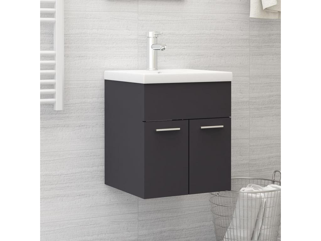 Mueble con lavabo madera de ingeniería gris