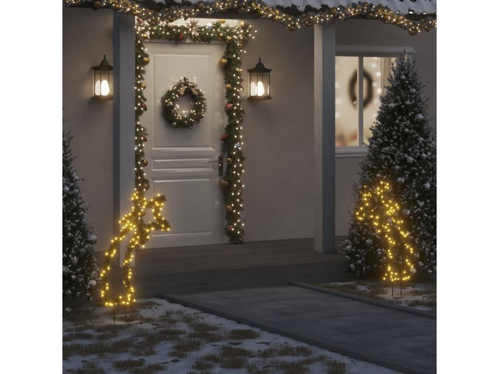 Decoración navideña de luces de meteoritos con estacas 115 LED 89 cm