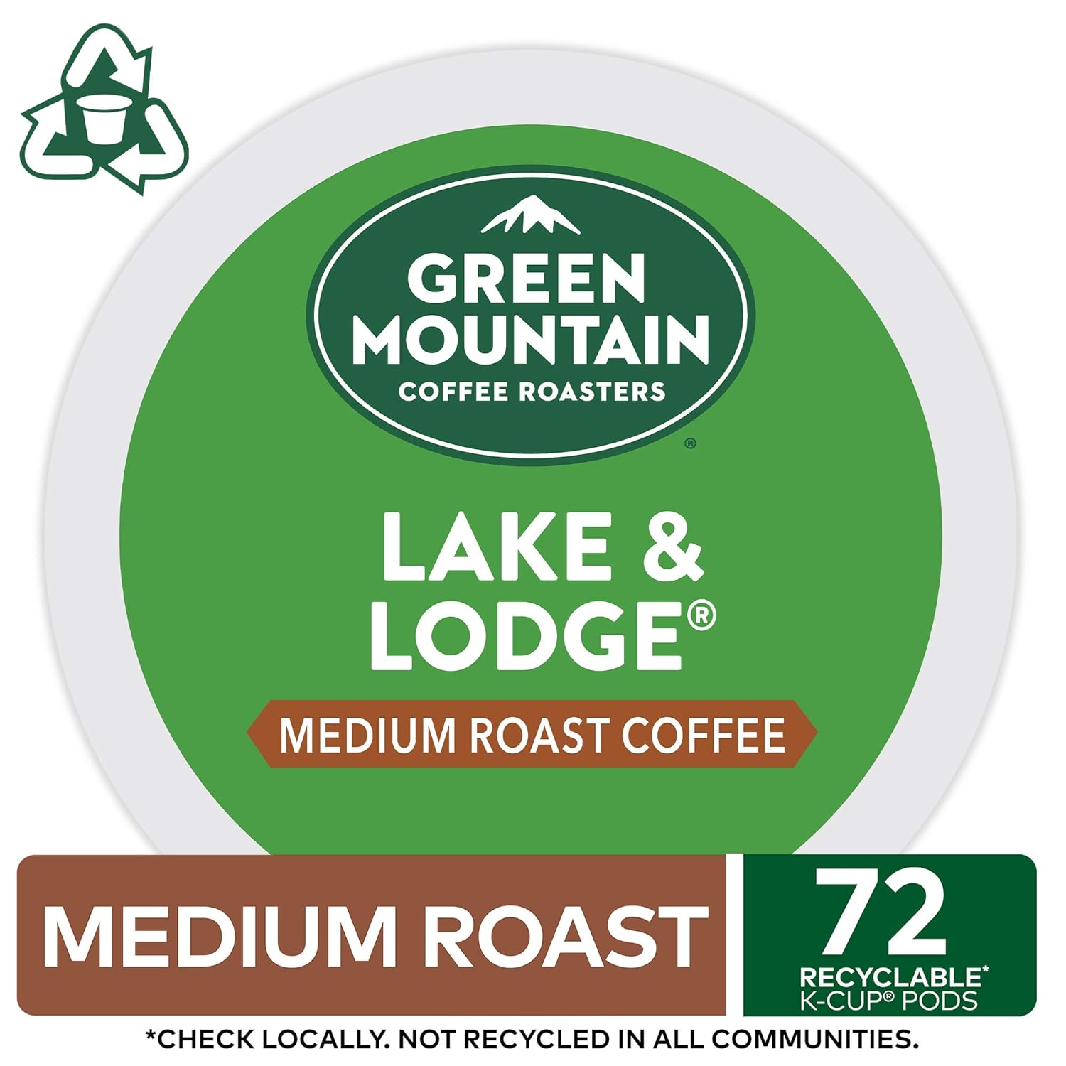 Green Mountain Coffee Roasters Lake and Lodge Blend Keurig Single-Serve K-Cup pods. Dark Roast Coffee. 72 Count