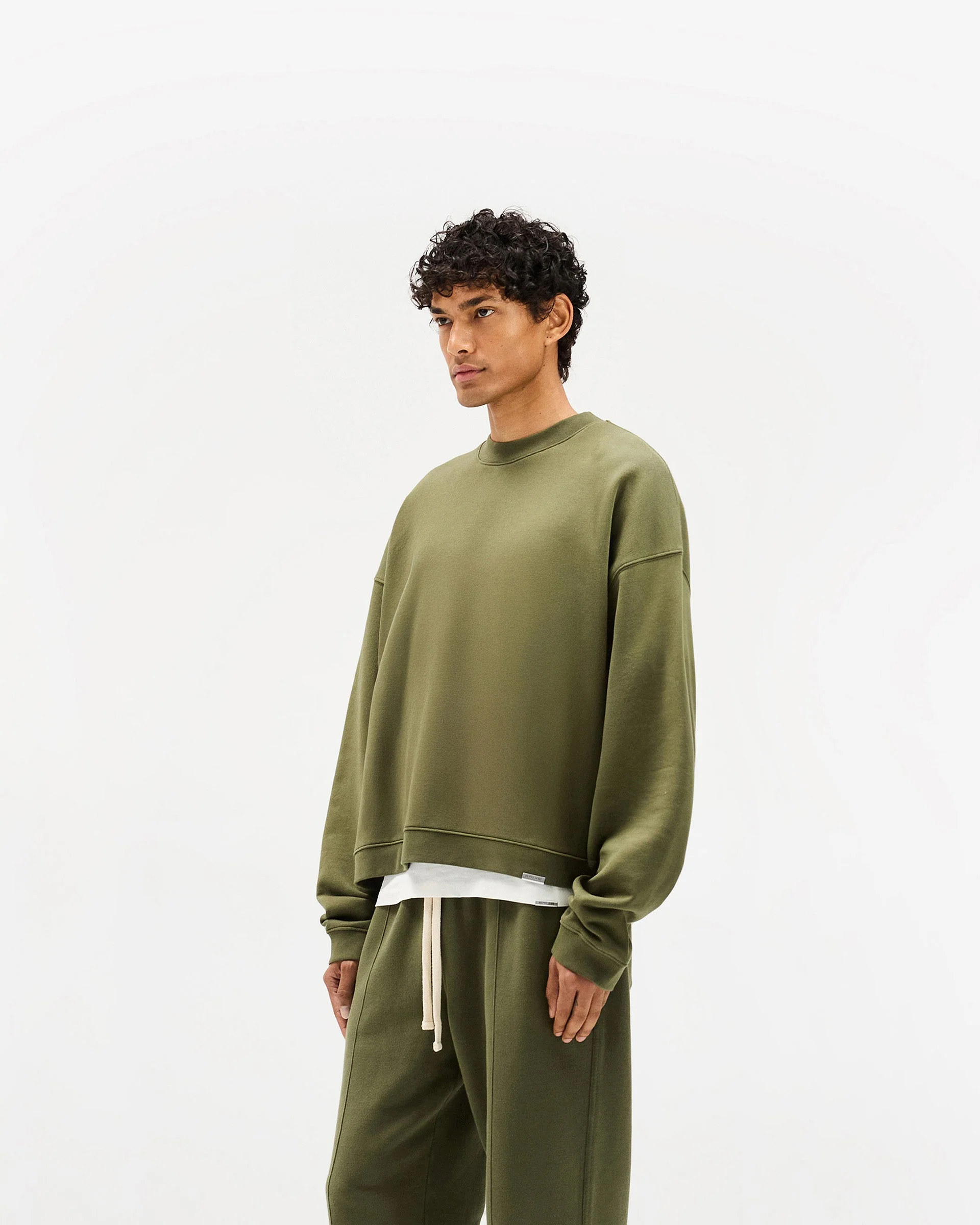 Initial Boxy Sweater - Army Green