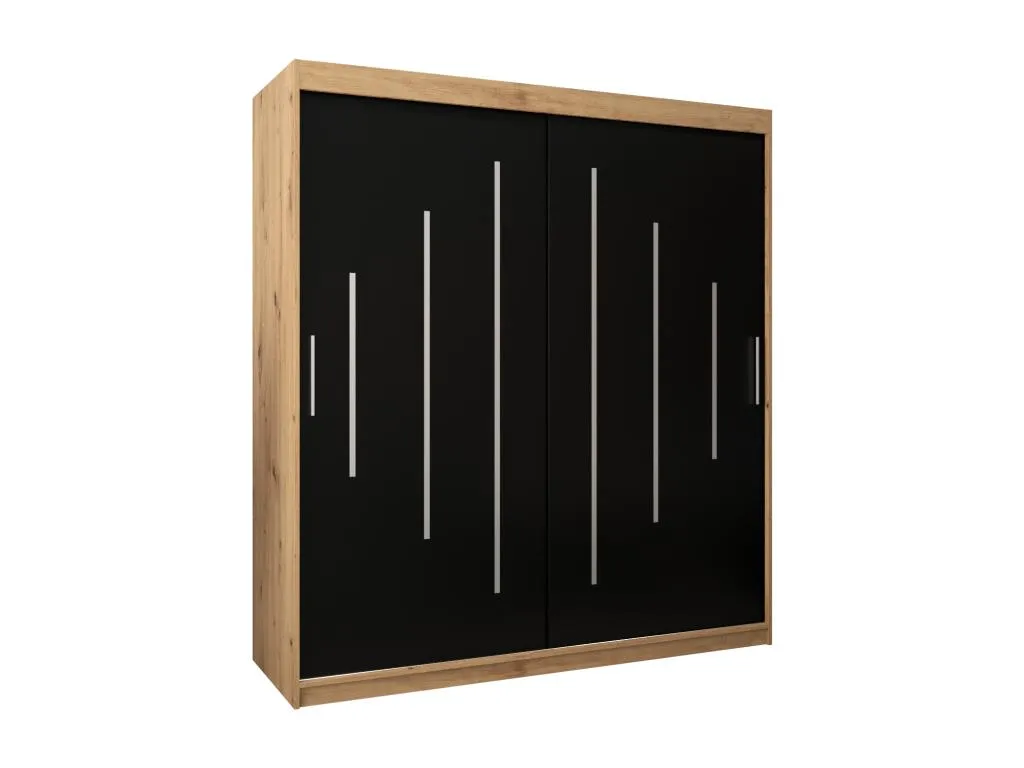 ARMARIO Mueblestop DE PUERTAS CORREDERAS 200/180/62 2 puertas (artisan/negro) MFXV36415